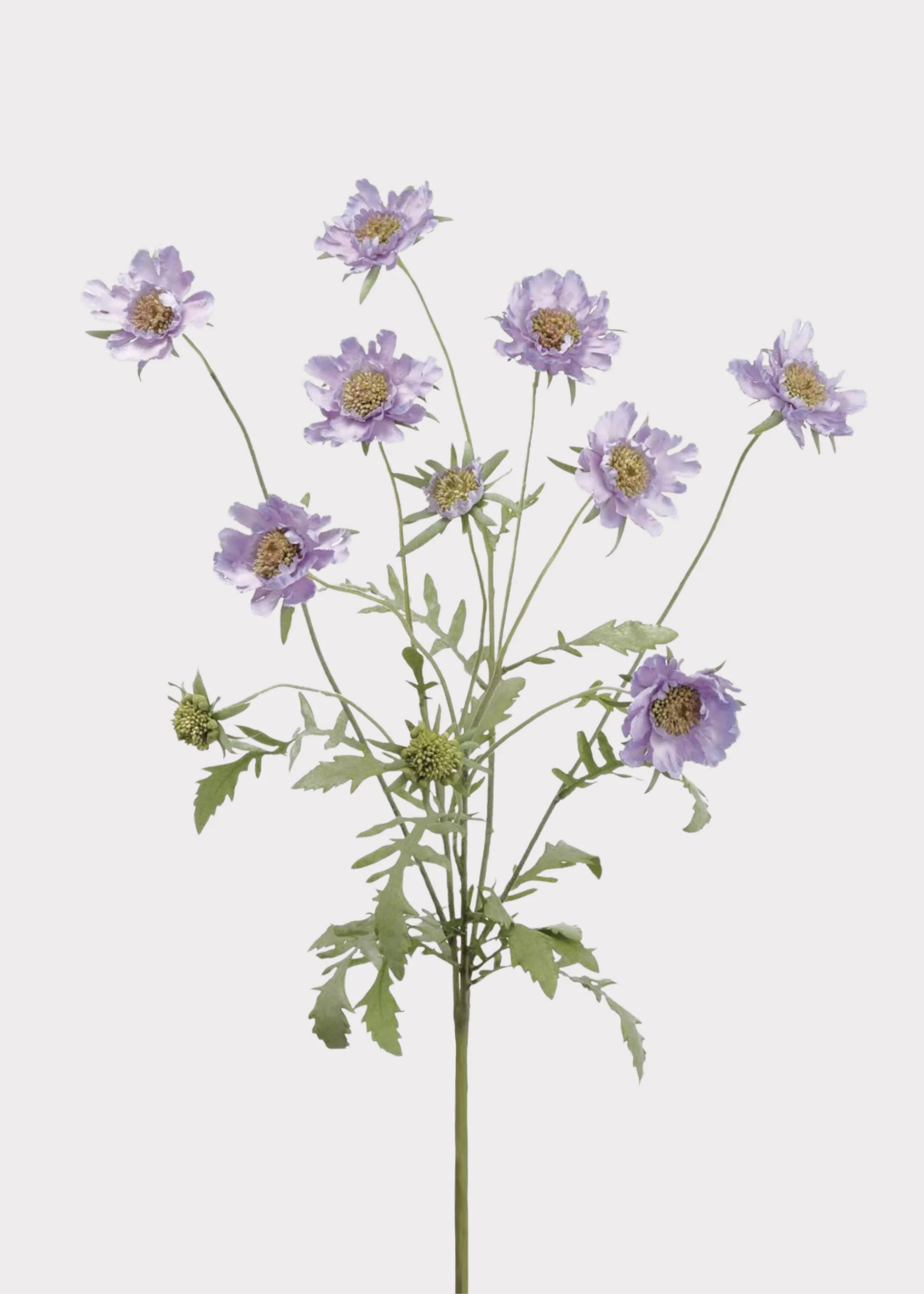 Amethyst Purple Fake Scabiosa Wildflower Bush - 25"
