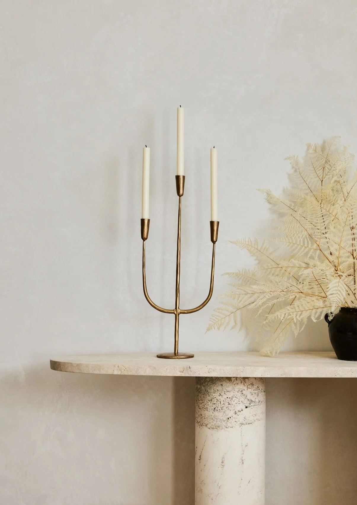 Antique Gold Candelabra Candle Holder - 21.5" - Image 5