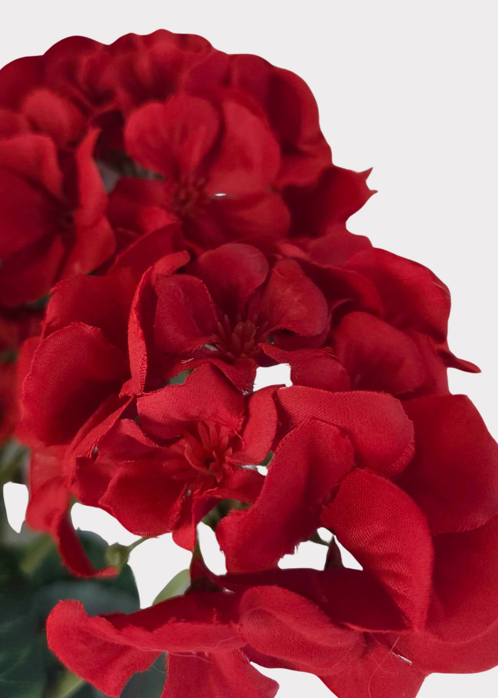 Artificial Blooming Geranium Flower Bush in Red - 20" - Image 2