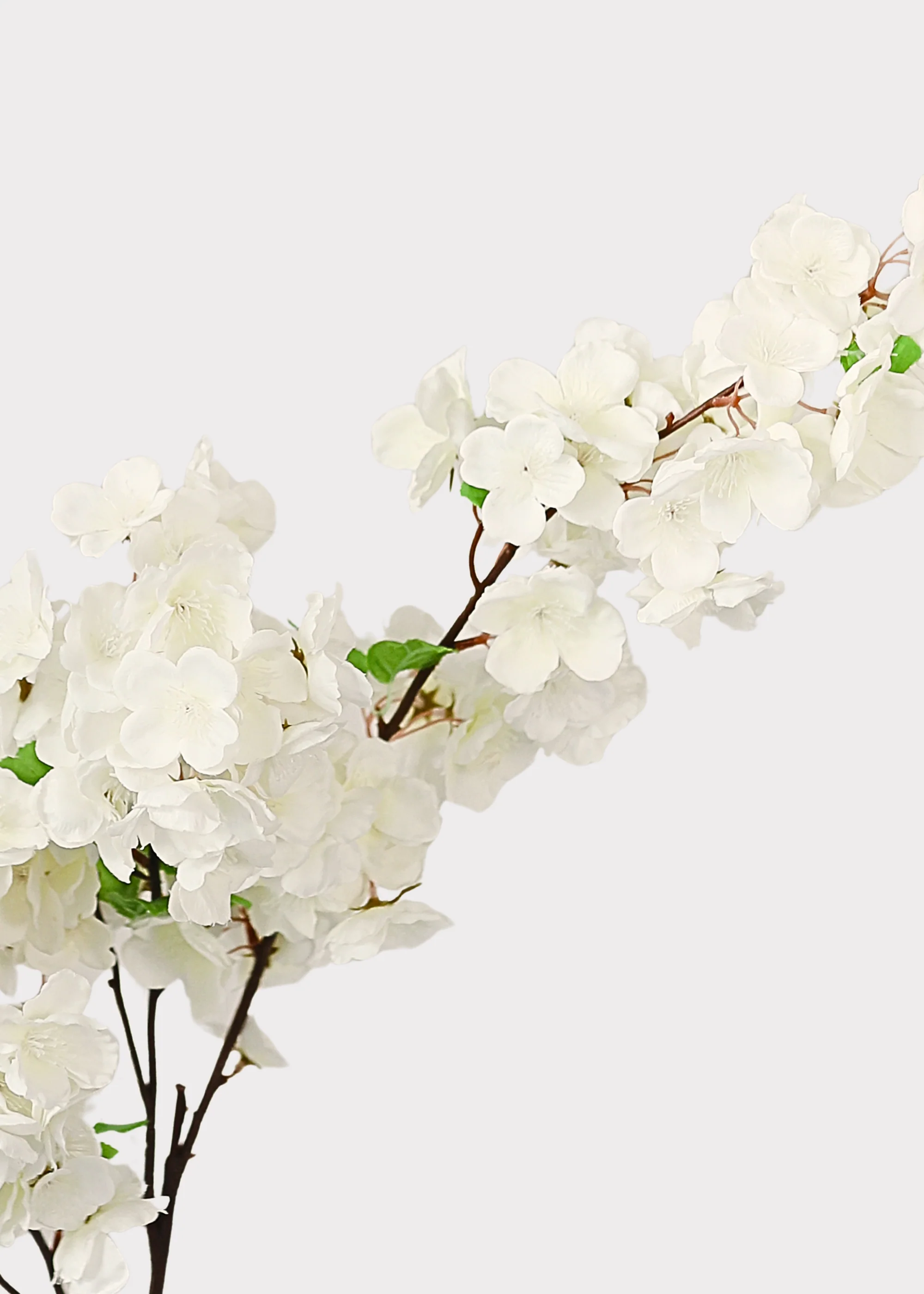 Faux Flowers Cherry Blossom Stem in Cream White - 44" - Image 3