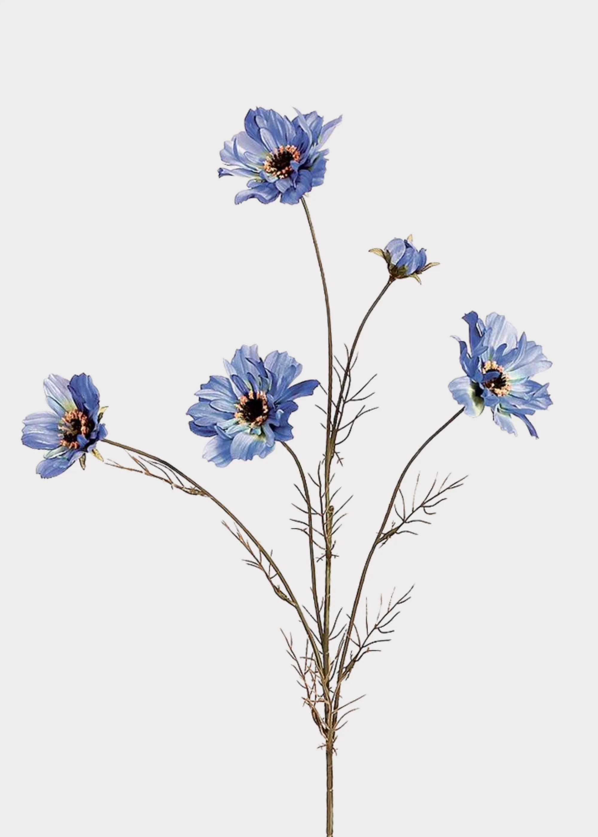 Artificial Cosmos Daisy Flower Spray in Blue - 32"