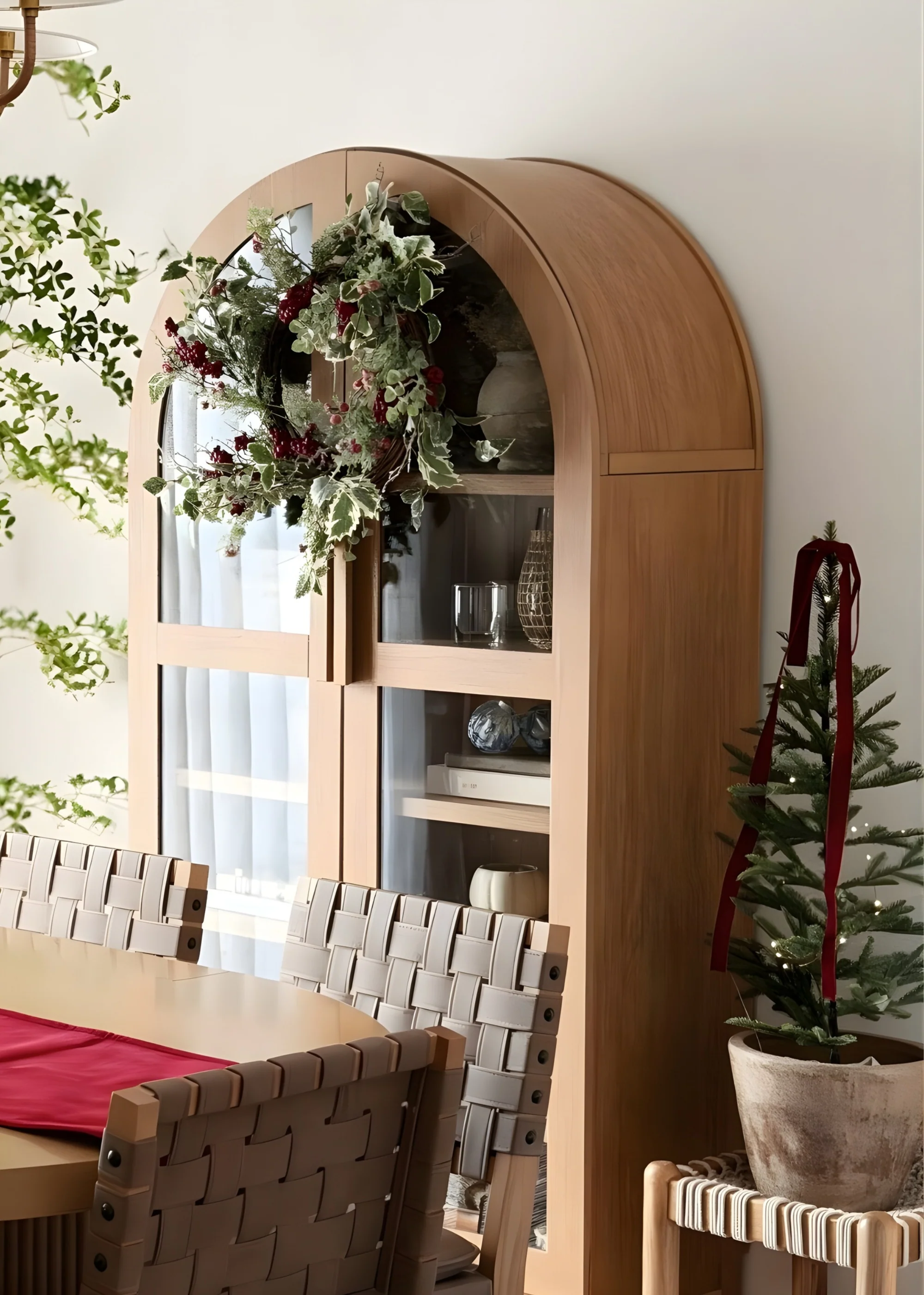 Winter Frost Holly and Red Berry Holiday Wreath - 24" - Image 6