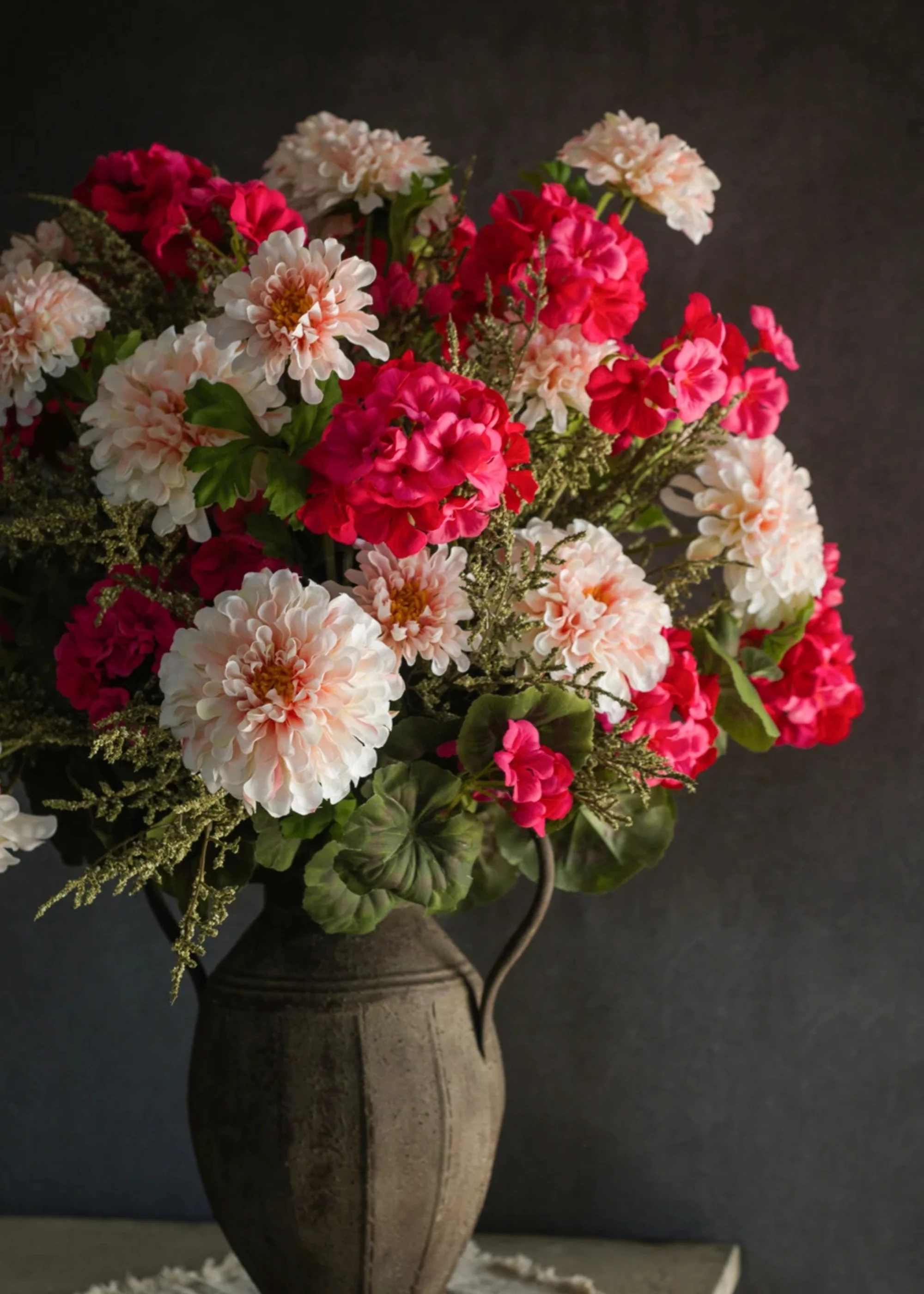 Artificial Geranium Flower Bush in Dark Pink - 19.5" - Image 6