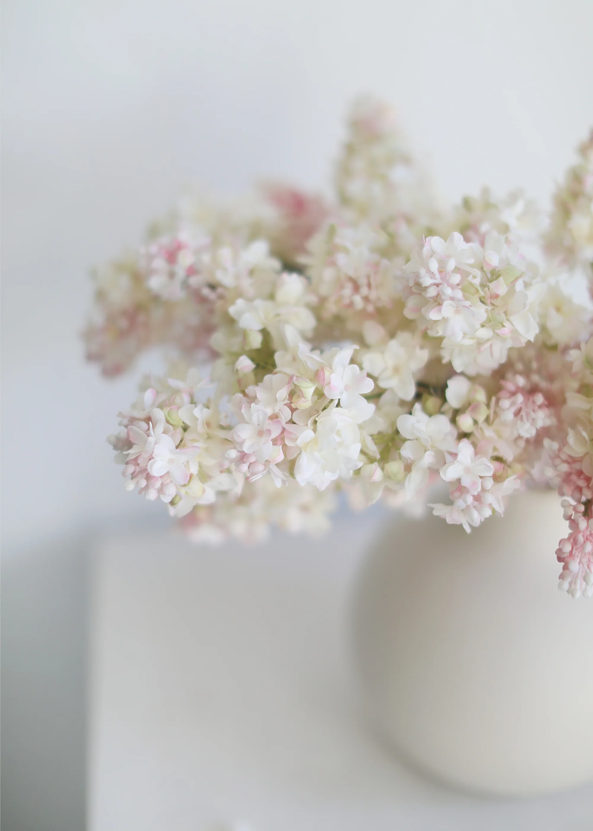 Pink Cream Artificial Lilac Flower - 25" - Image 3
