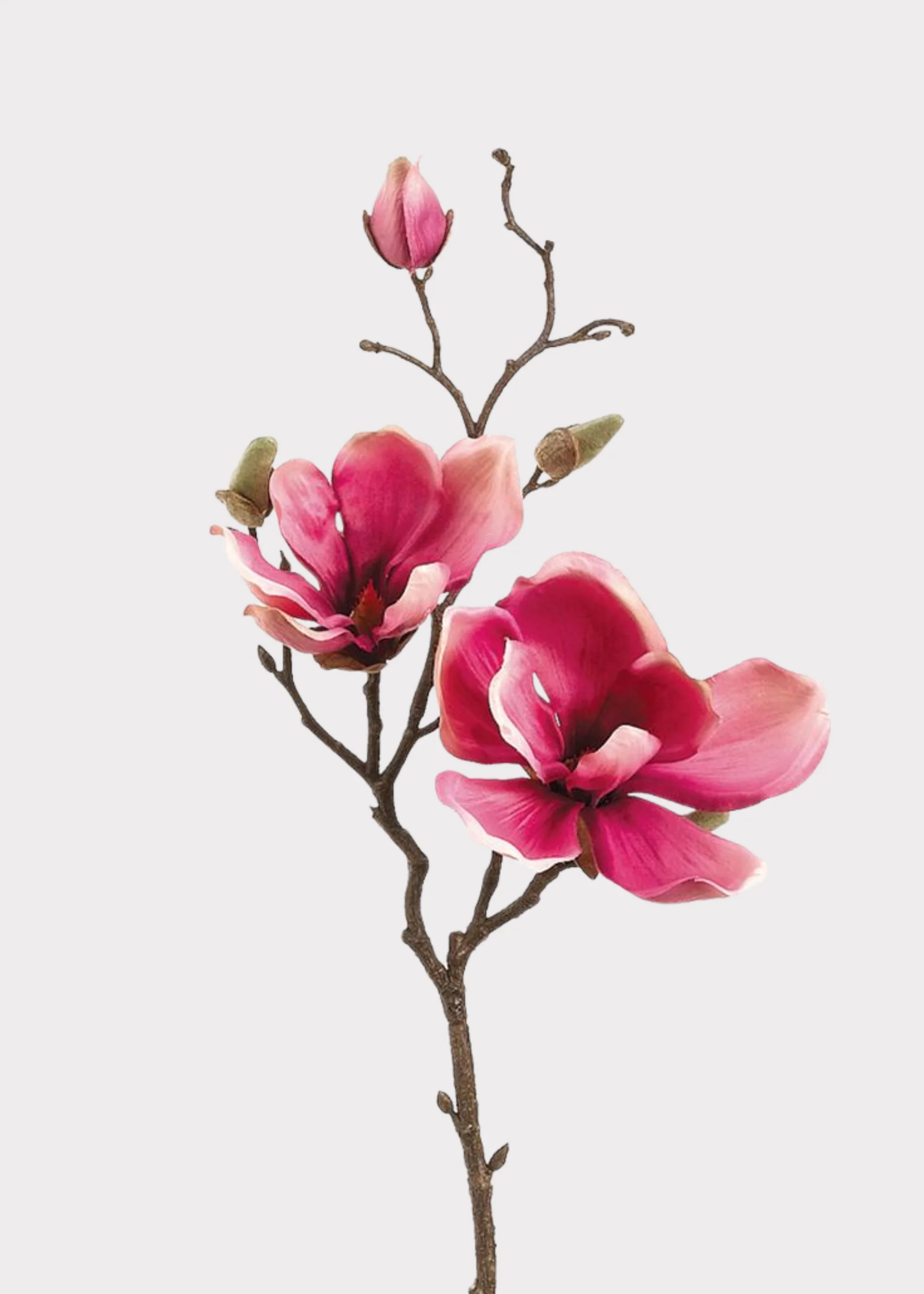 Artificial Magnolia Flower Stem in Pink - 19"
