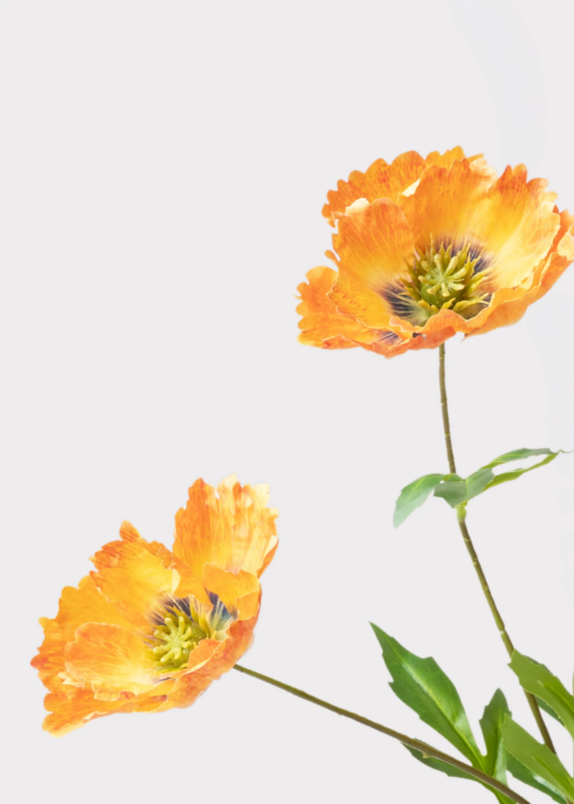Artificial Poppy Flowers in Orange - 27" - Image 2