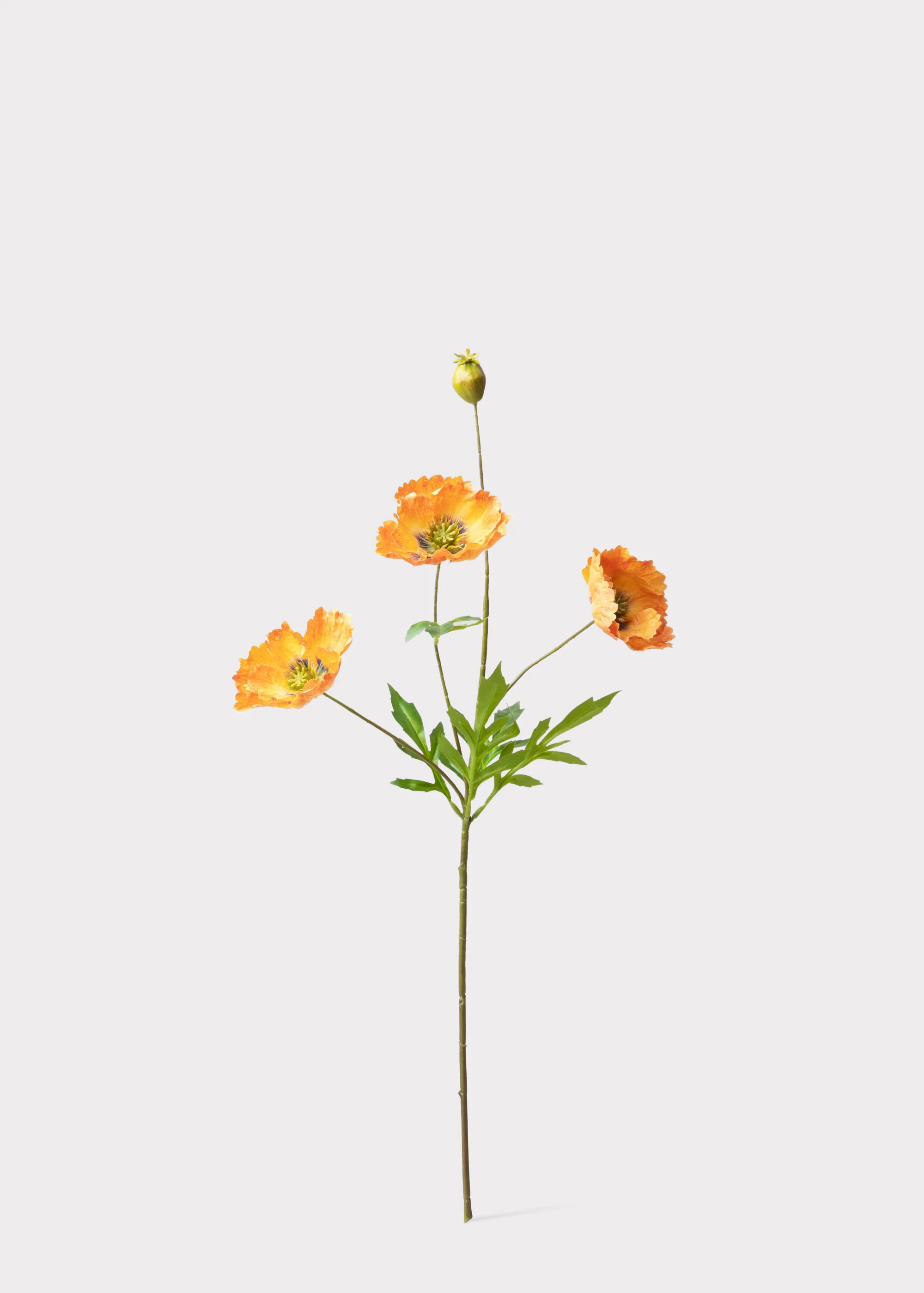 Artificial Poppy Flowers in Orange - 27" - Image 5