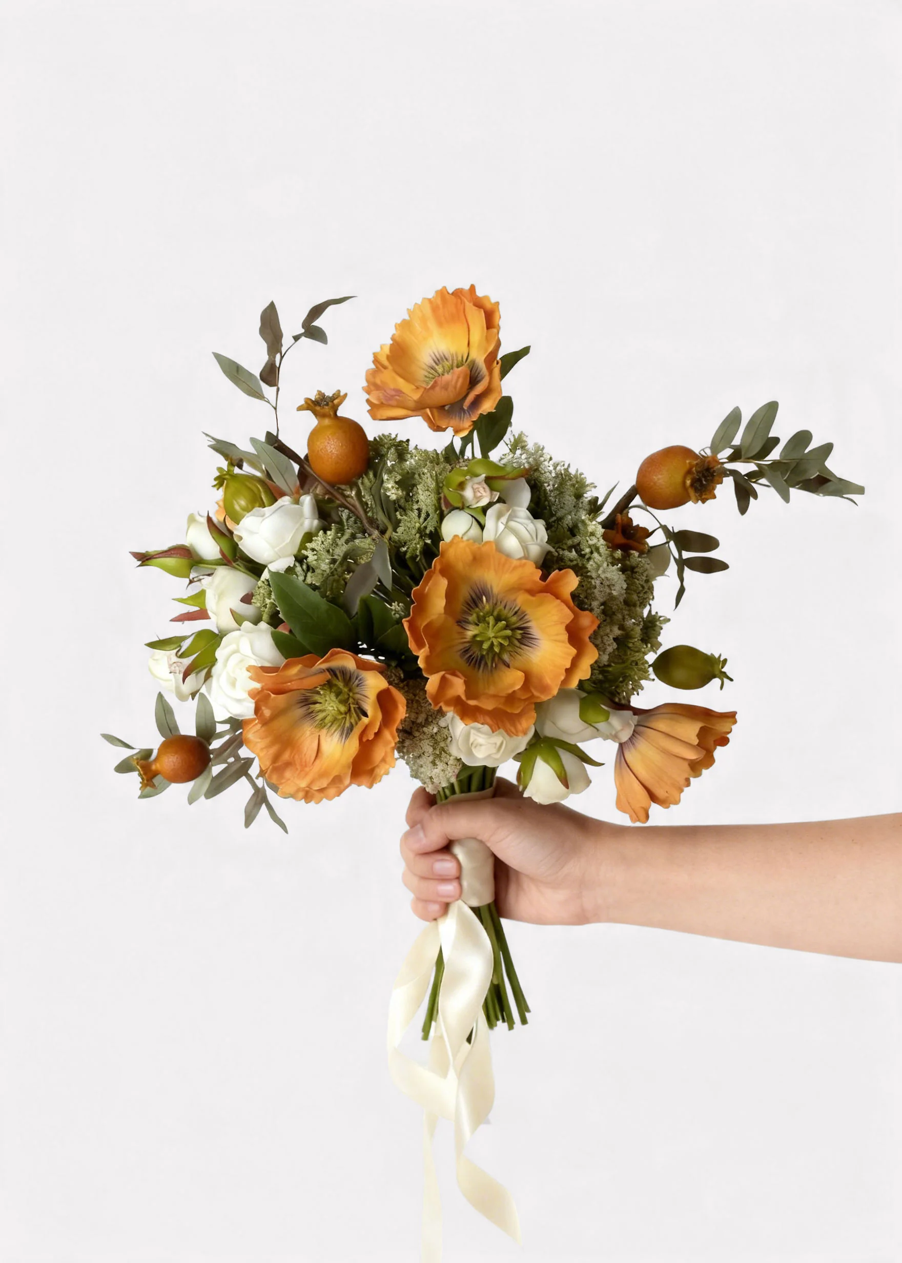 Artificial Poppy Flowers in Orange - 27" - Image 6