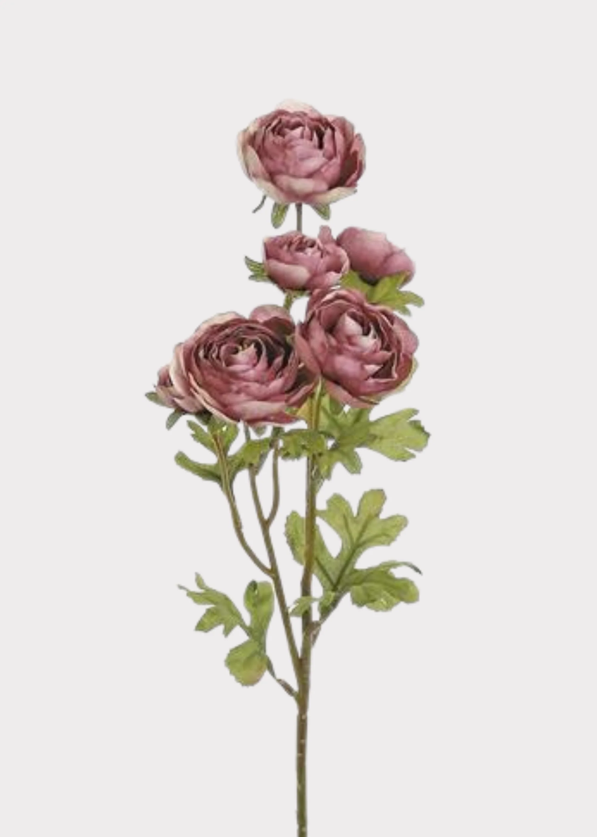 Artificial Ranunculus Flowers in Dusty Purple Mauve - 27"