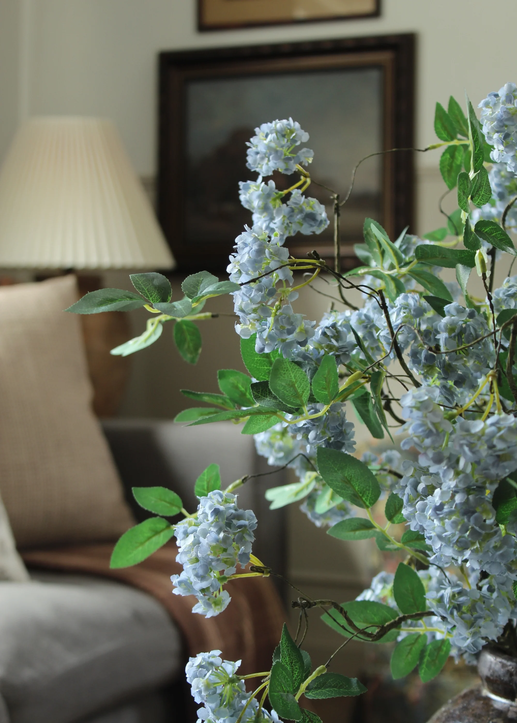 Artificial Spring Blossom Flower Branch in Blue - 41" - Image 3