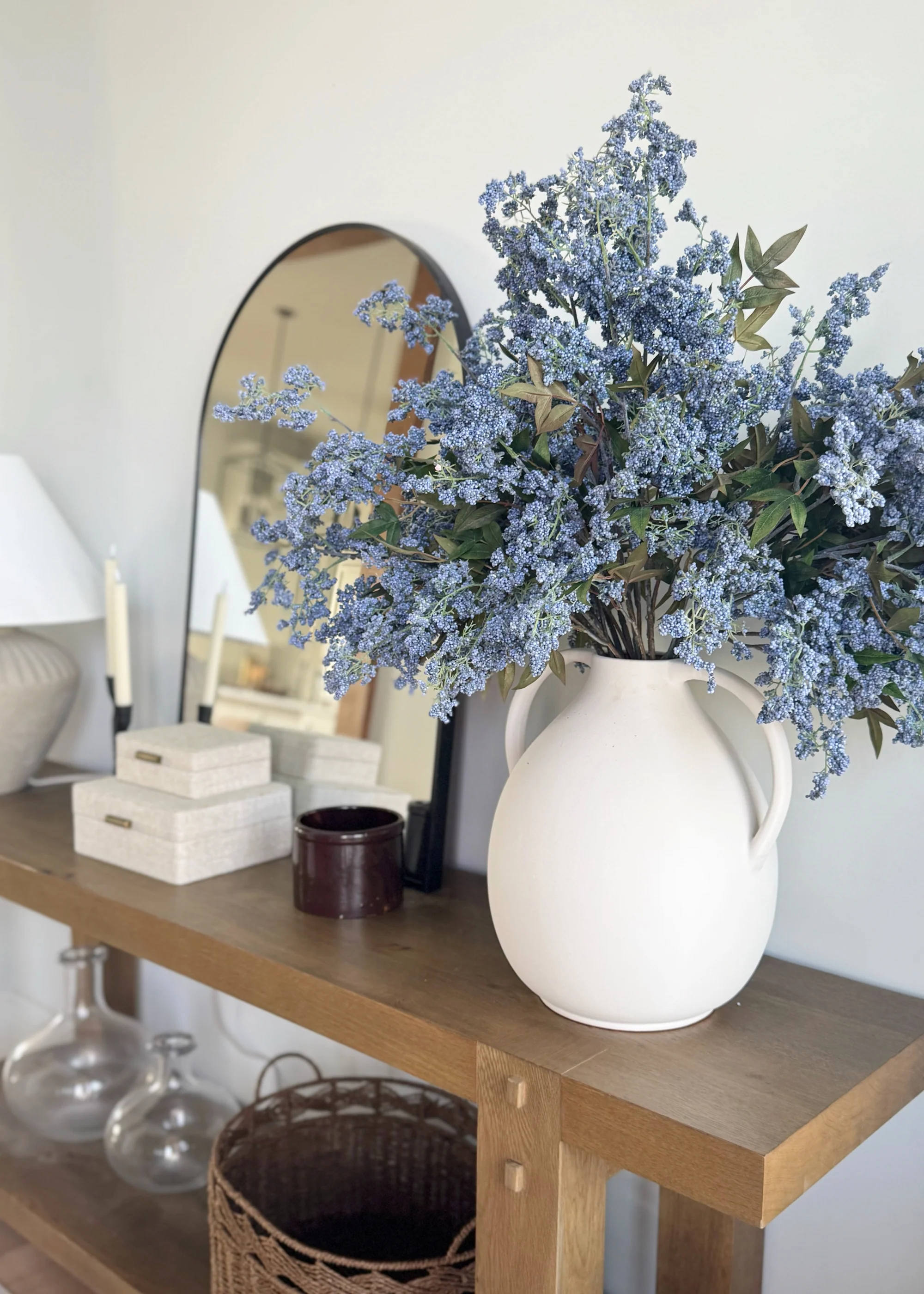 Artificial Wild Plum Berry Branch in Blue - 43" - Image 3