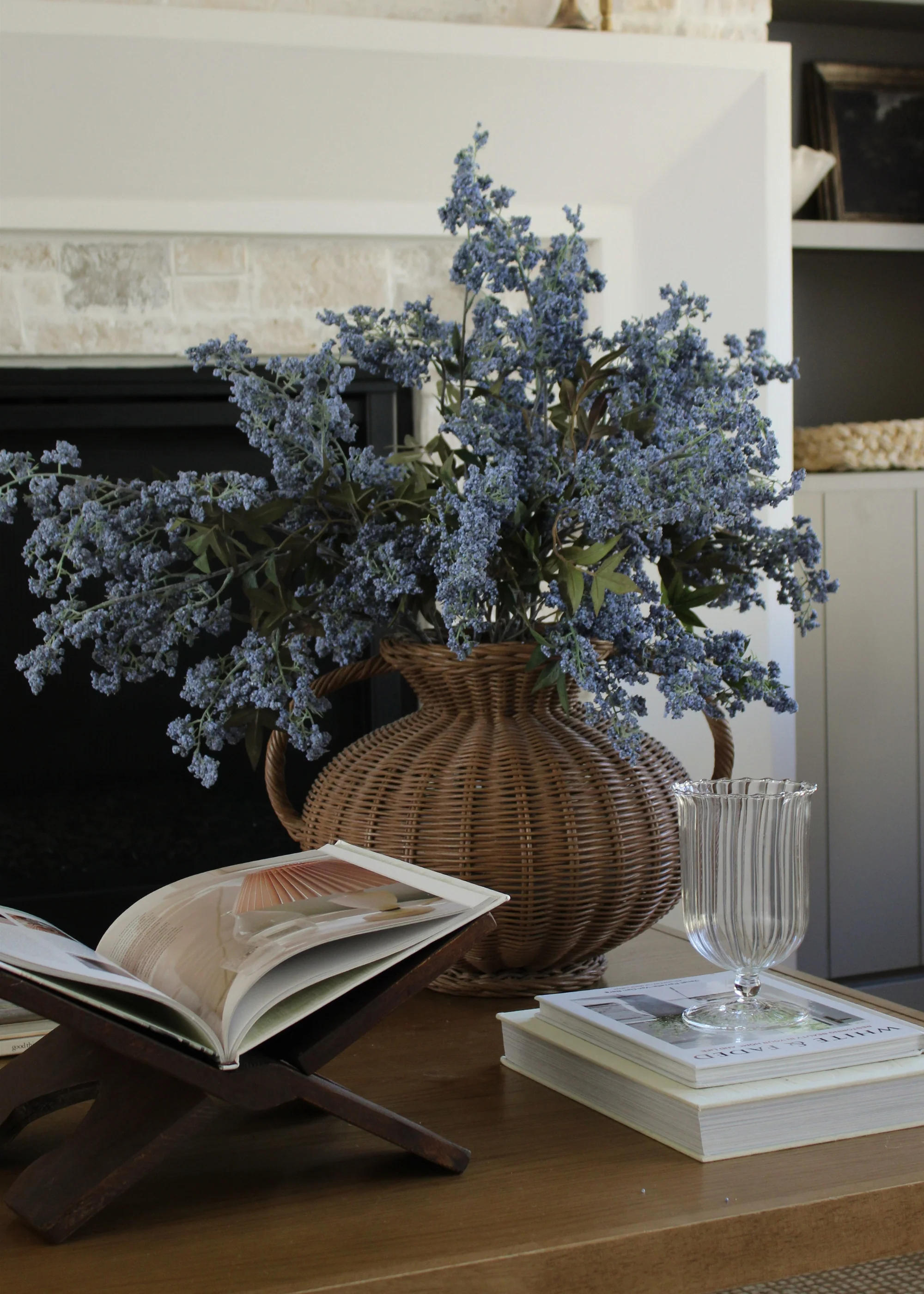Artificial Wild Plum Berry Branch in Blue - 43" - Image 5