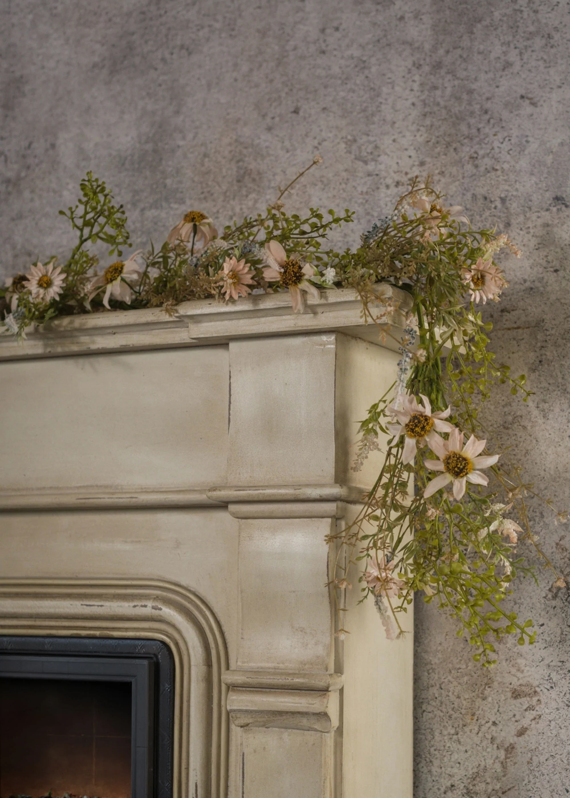 Artificial Wildflower Garland in Pale Pink - 72" - Image 3