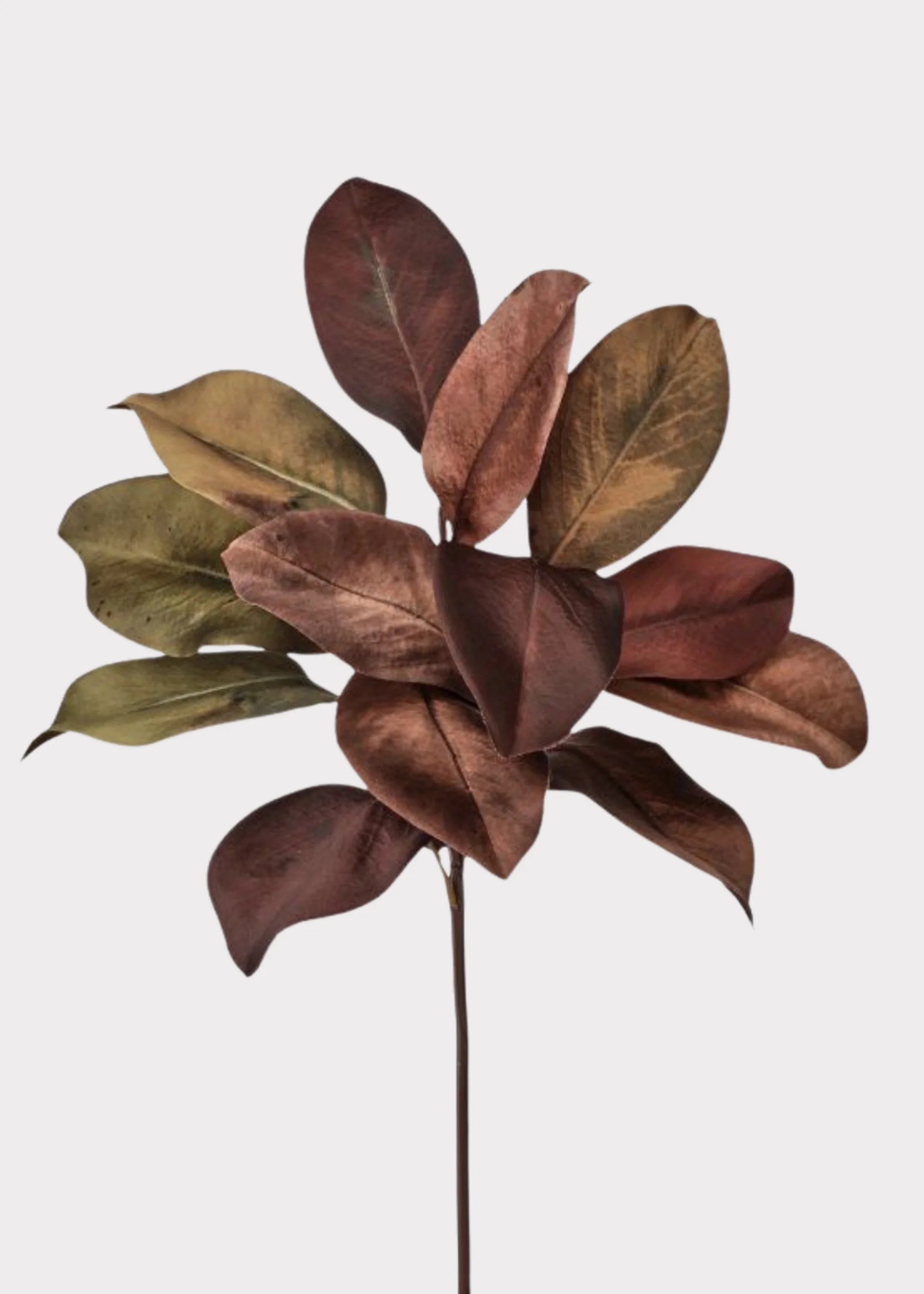 Autumn Burgundy Brown Fake Magnolia Leaf Pick - 18"