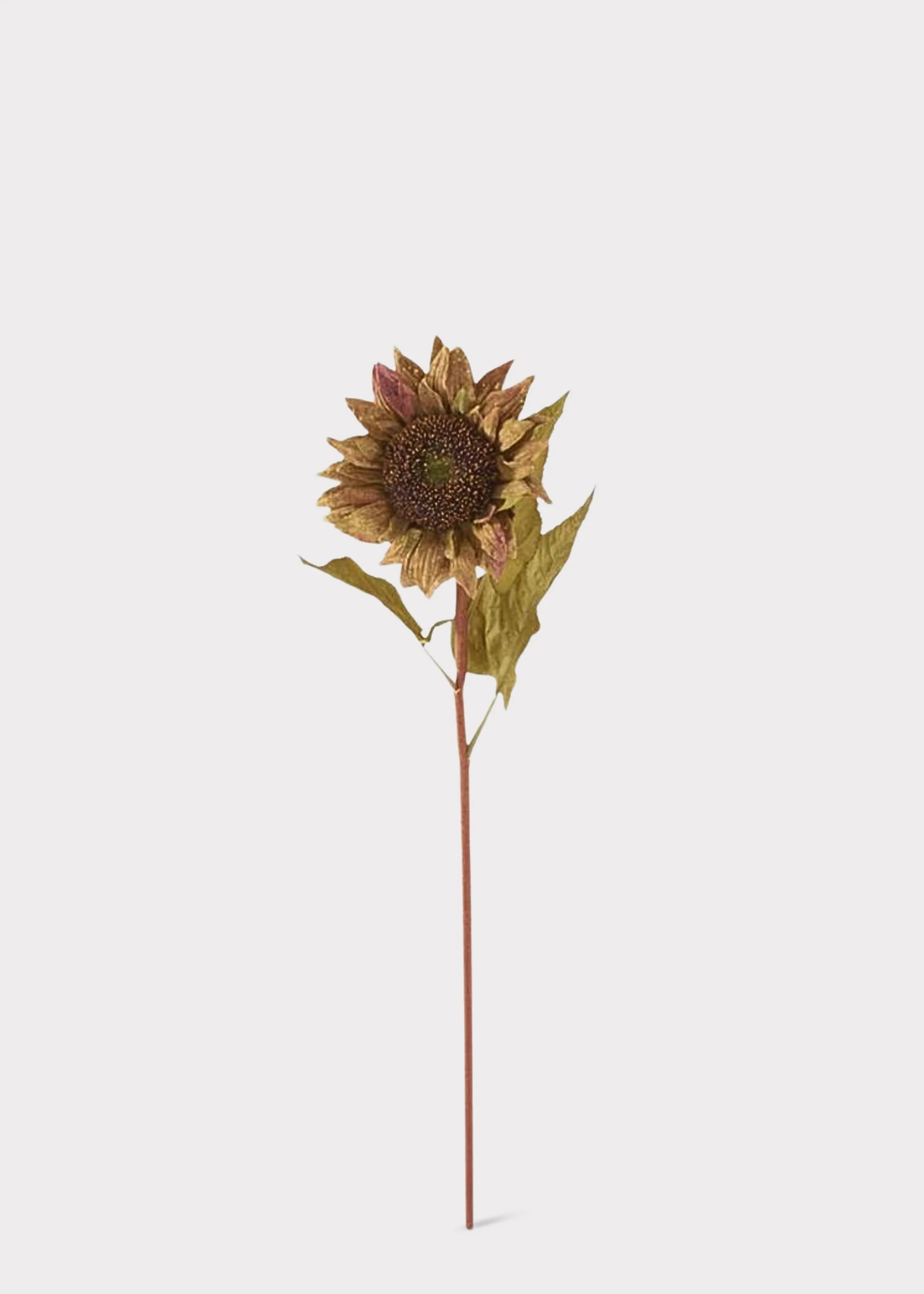 Autumn Mustard and Burgundy Artificial Sunflower - 28.5" - Image 2