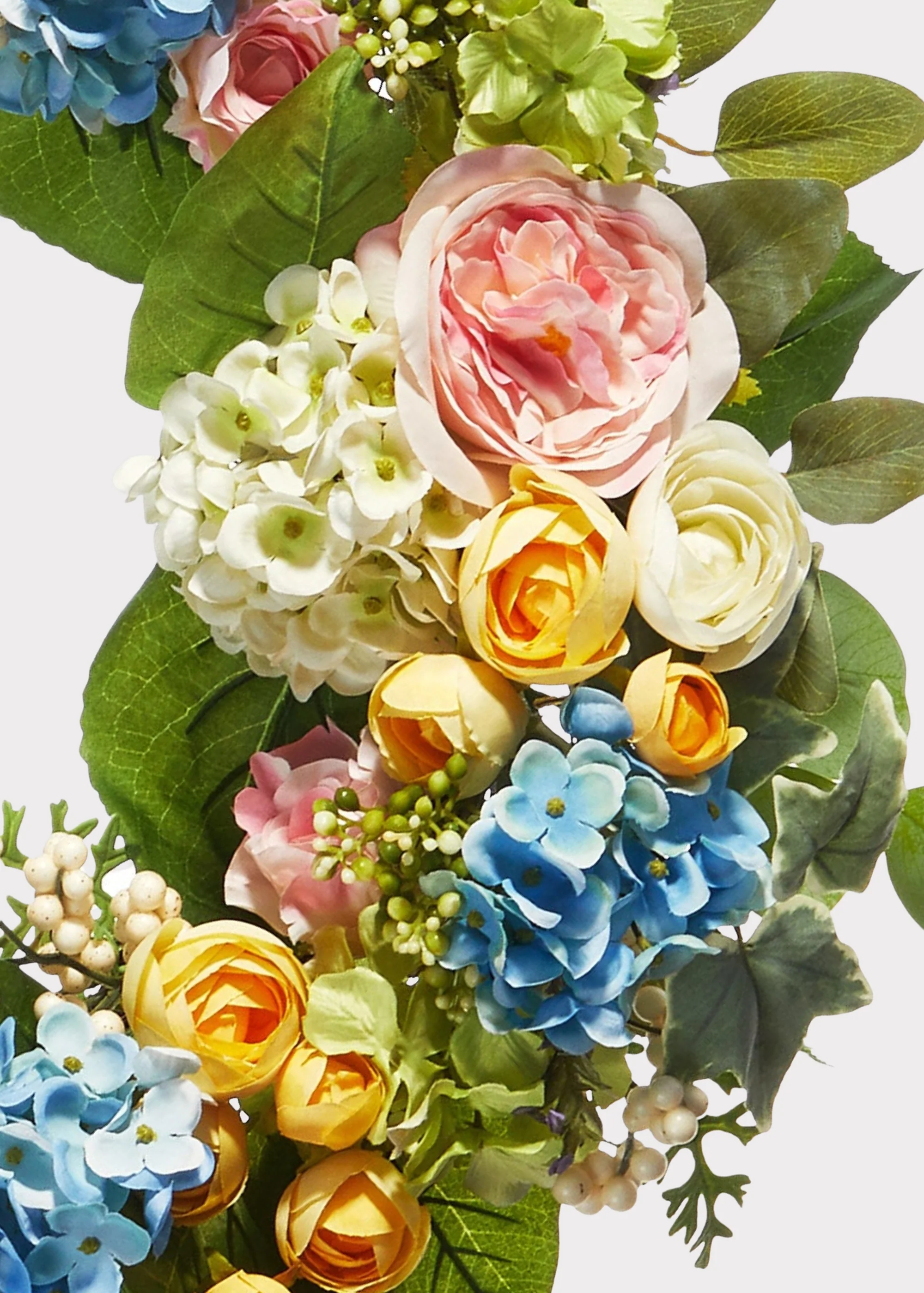 Fake Flower Spring Blooming Wreath - 26" - Image 3