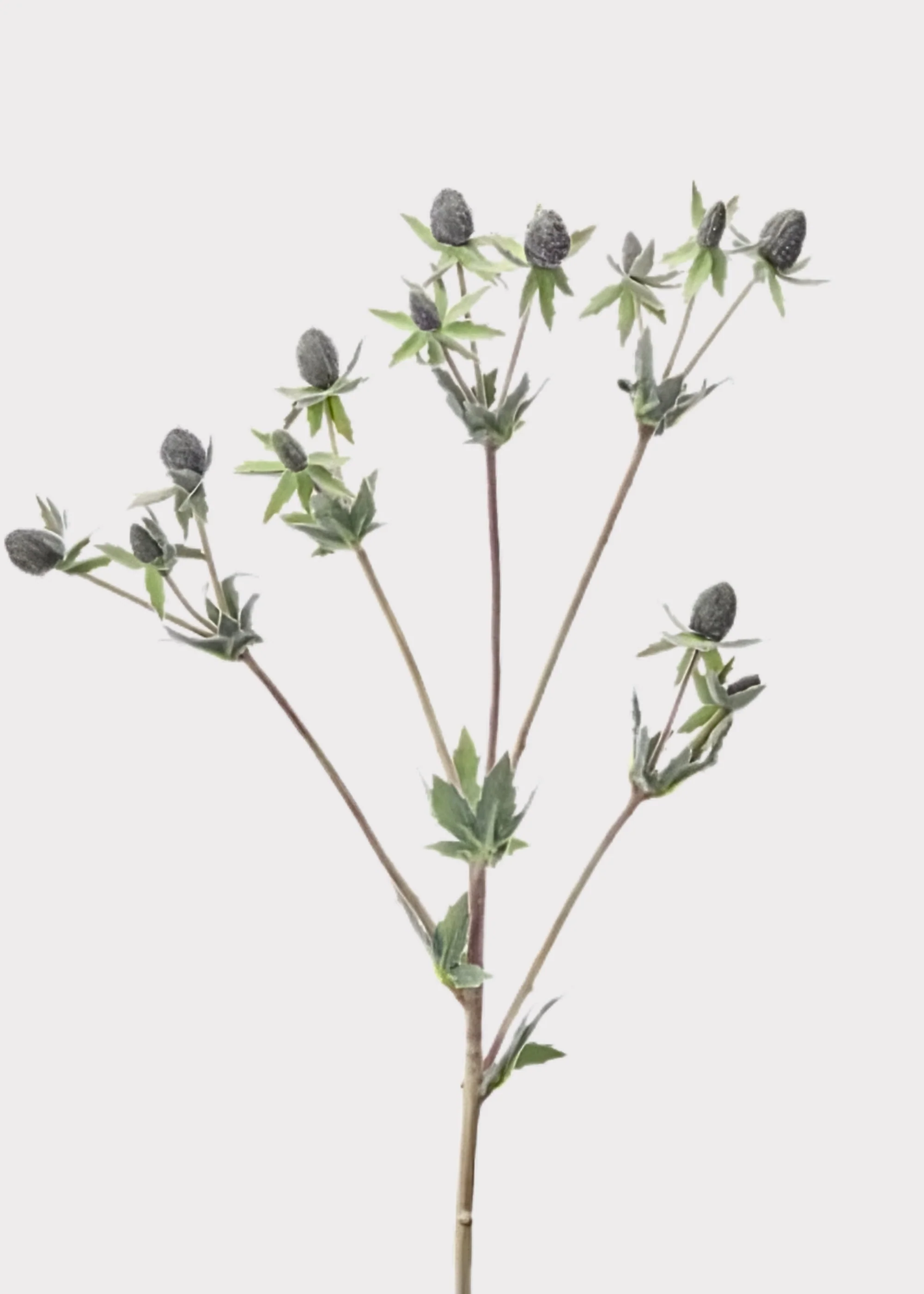 Blue Artificial Echinops Thistle Wildflower Spray - 23"