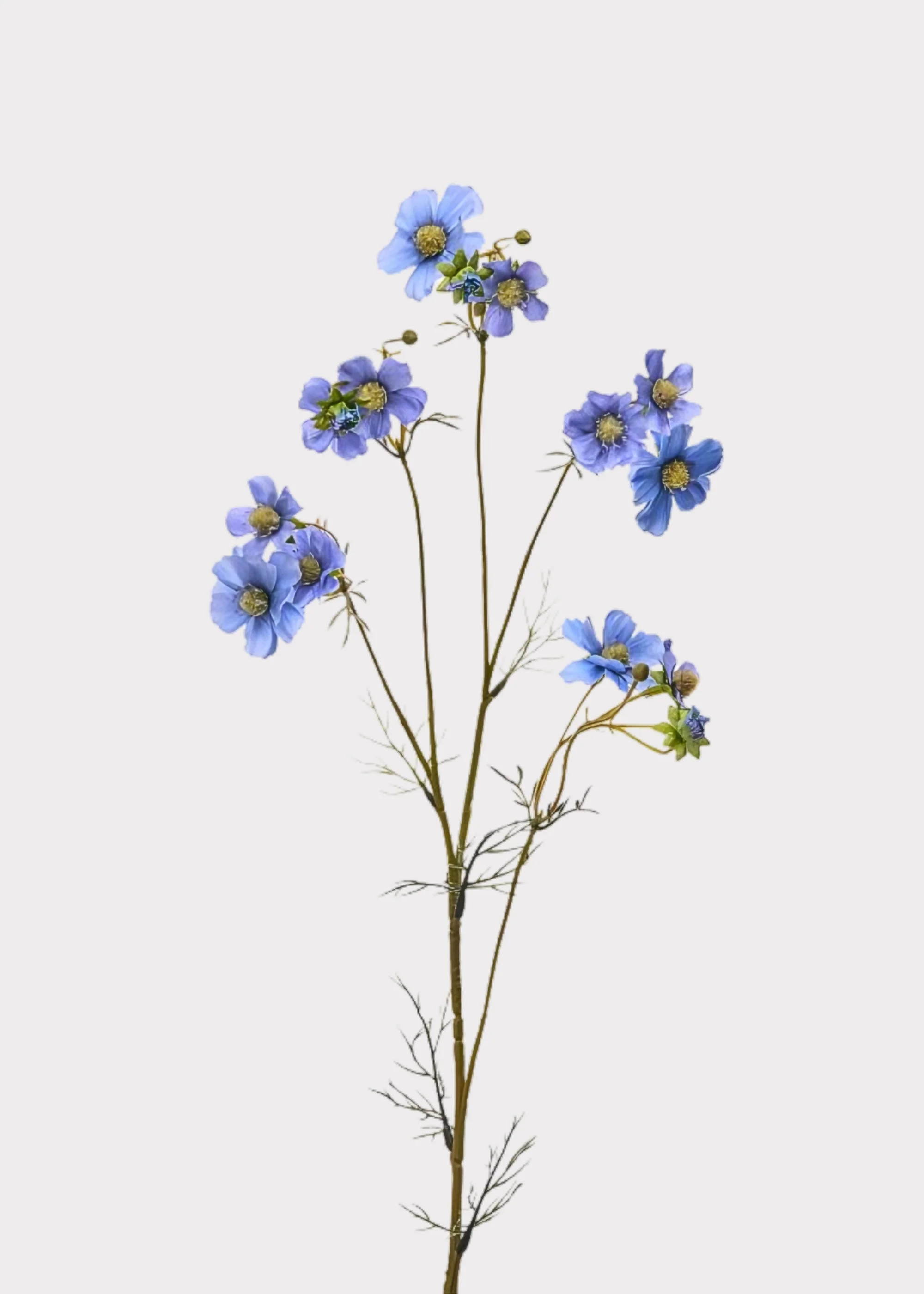 Blue Fake Summer Cosmos Wildflower Spray - 38"