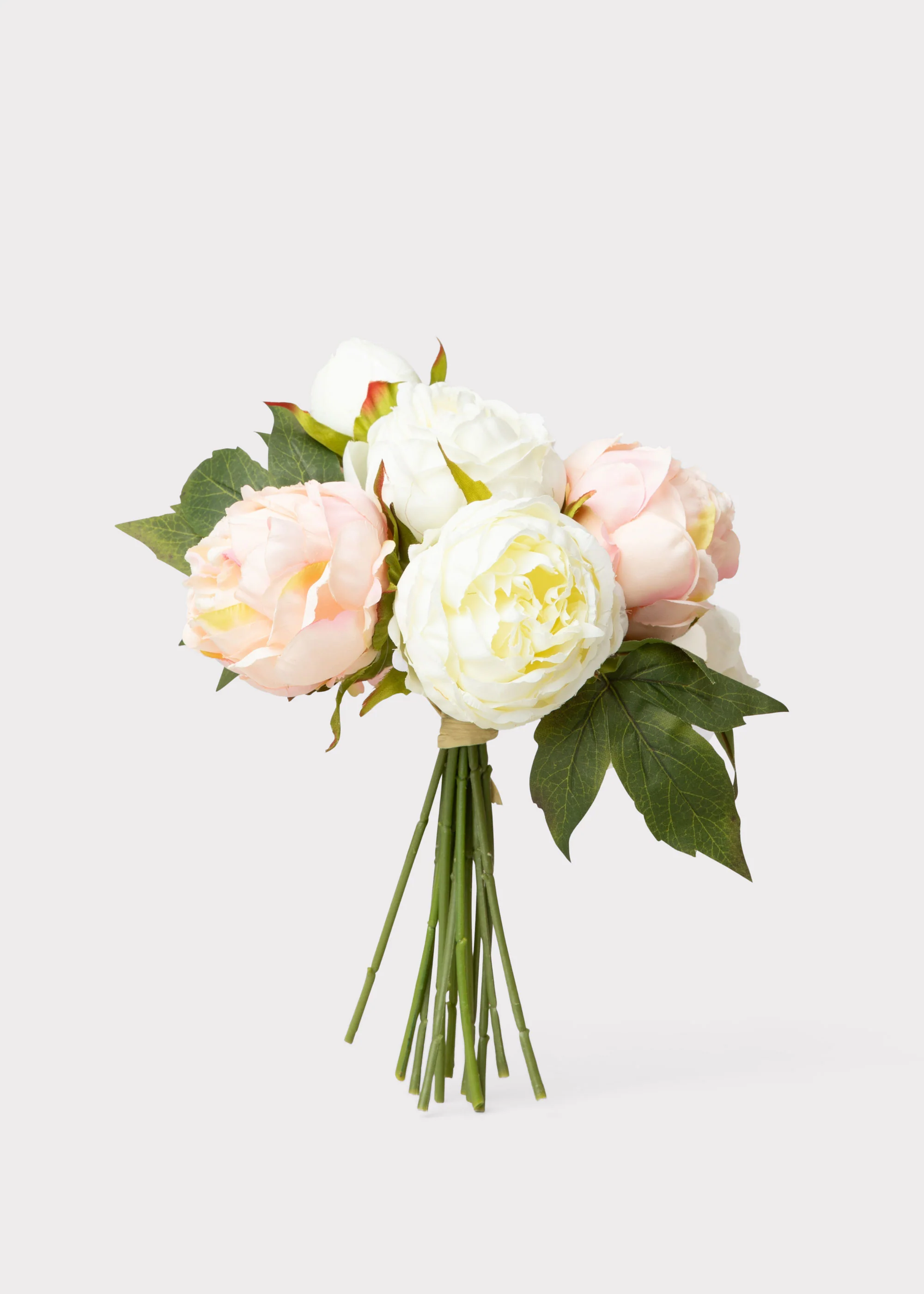Blush Pink Artificial Peony Flower Bundle - 13"