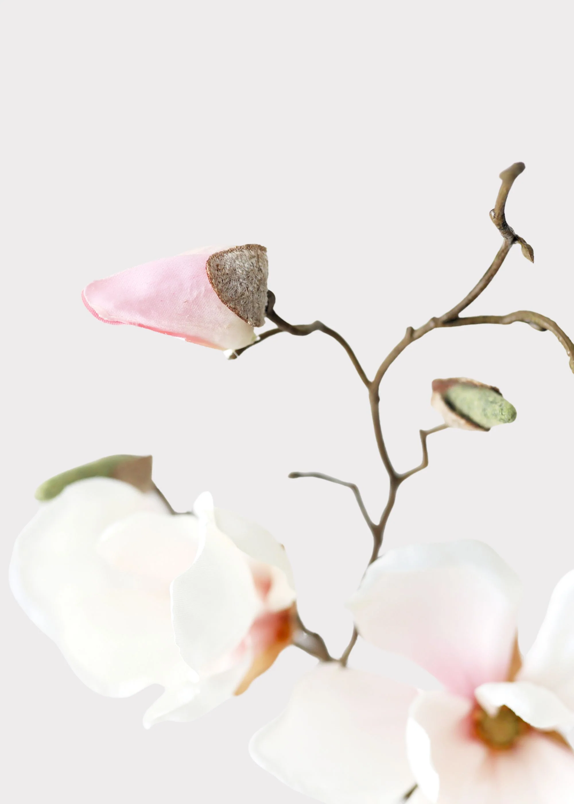 Blush Pink Fake Magnolia Flower Stem - 19" - Image 4