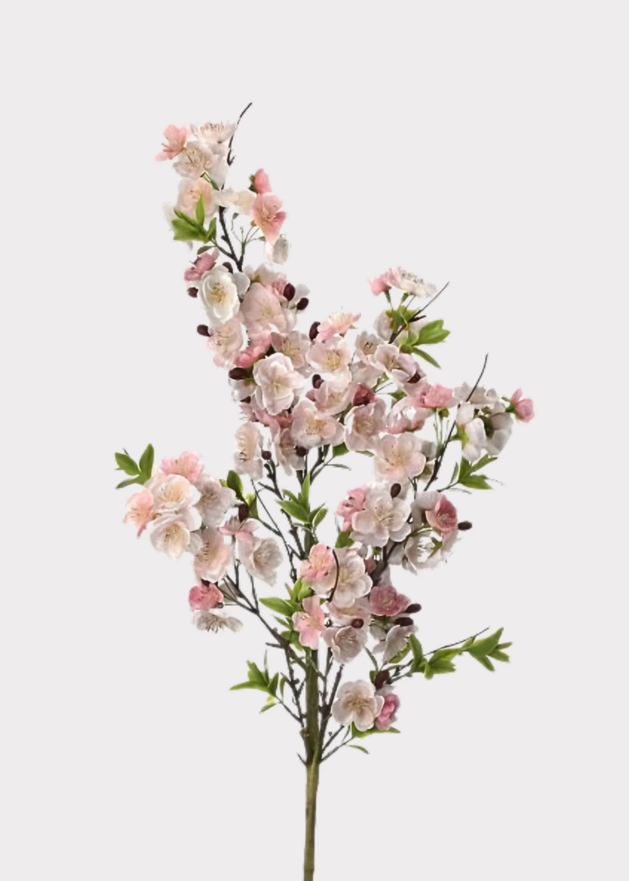 Blush Pink Fake Wild Apple Blossom Flower Branch - 38"