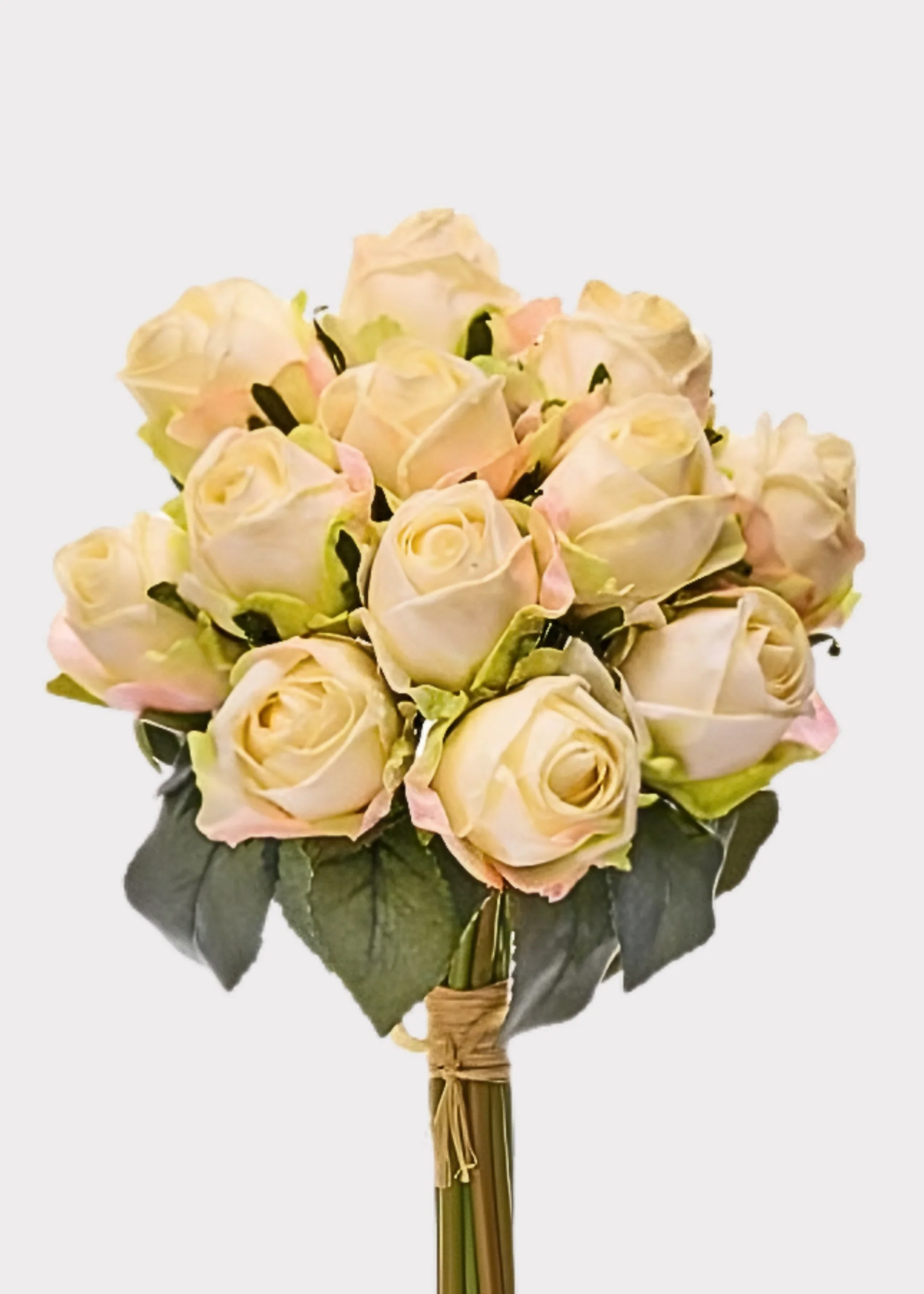 Bundle of 12 Fake Roses in Cream - 10" - Image 2