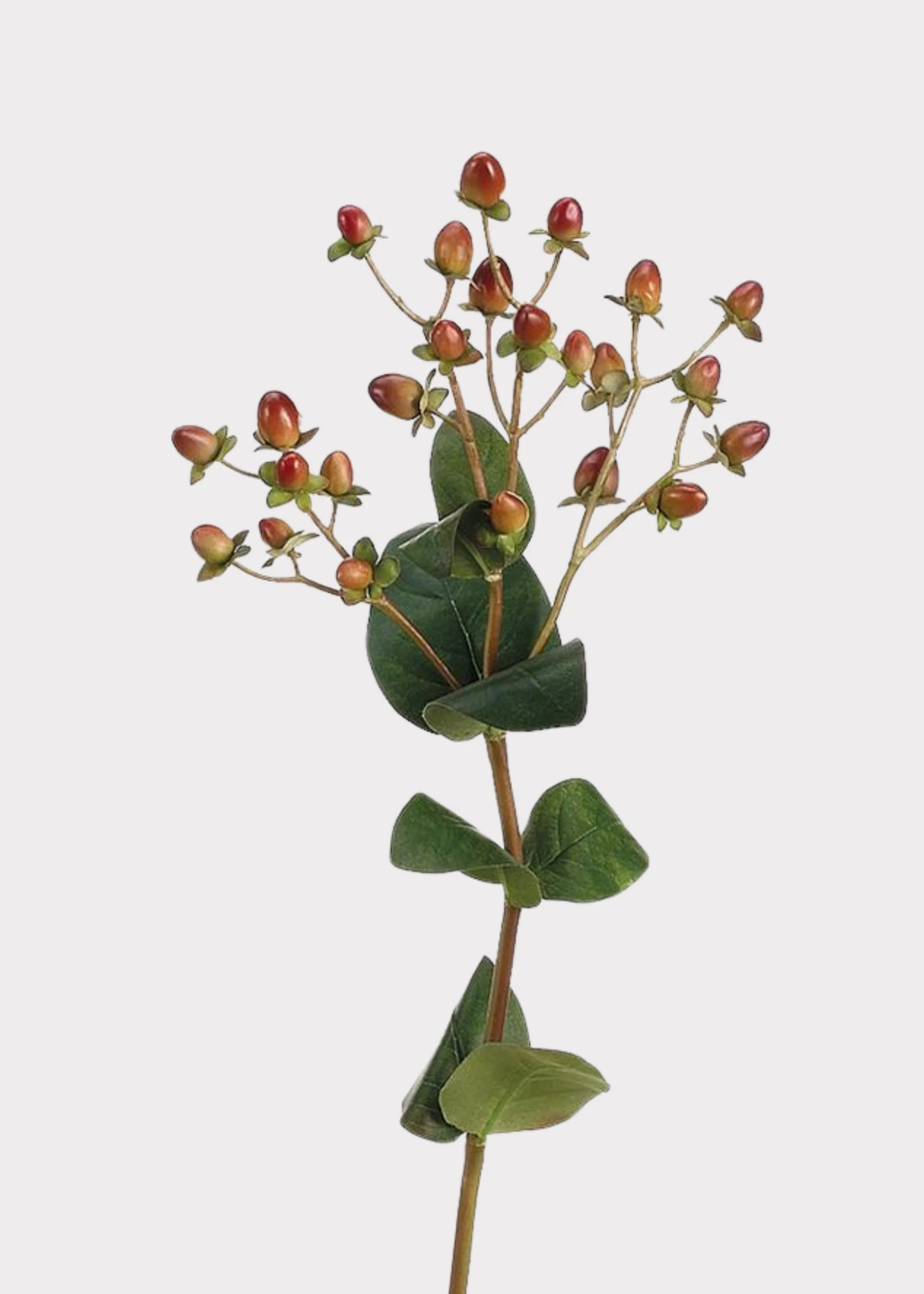 Burgundy Fake Hypericum Berry Branch - 24.5"