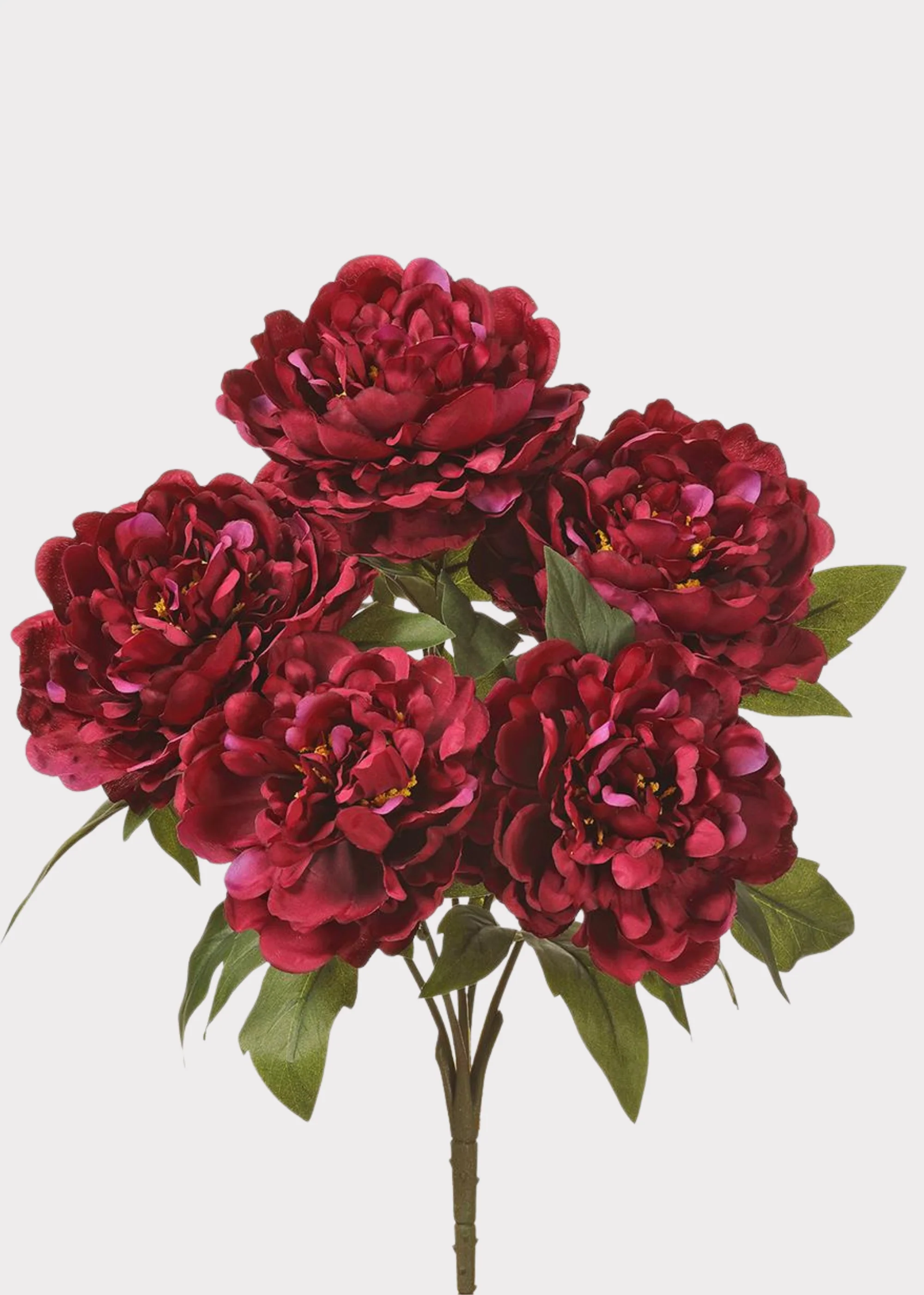 Burgundy Fake Peony Flower Bush - 17"