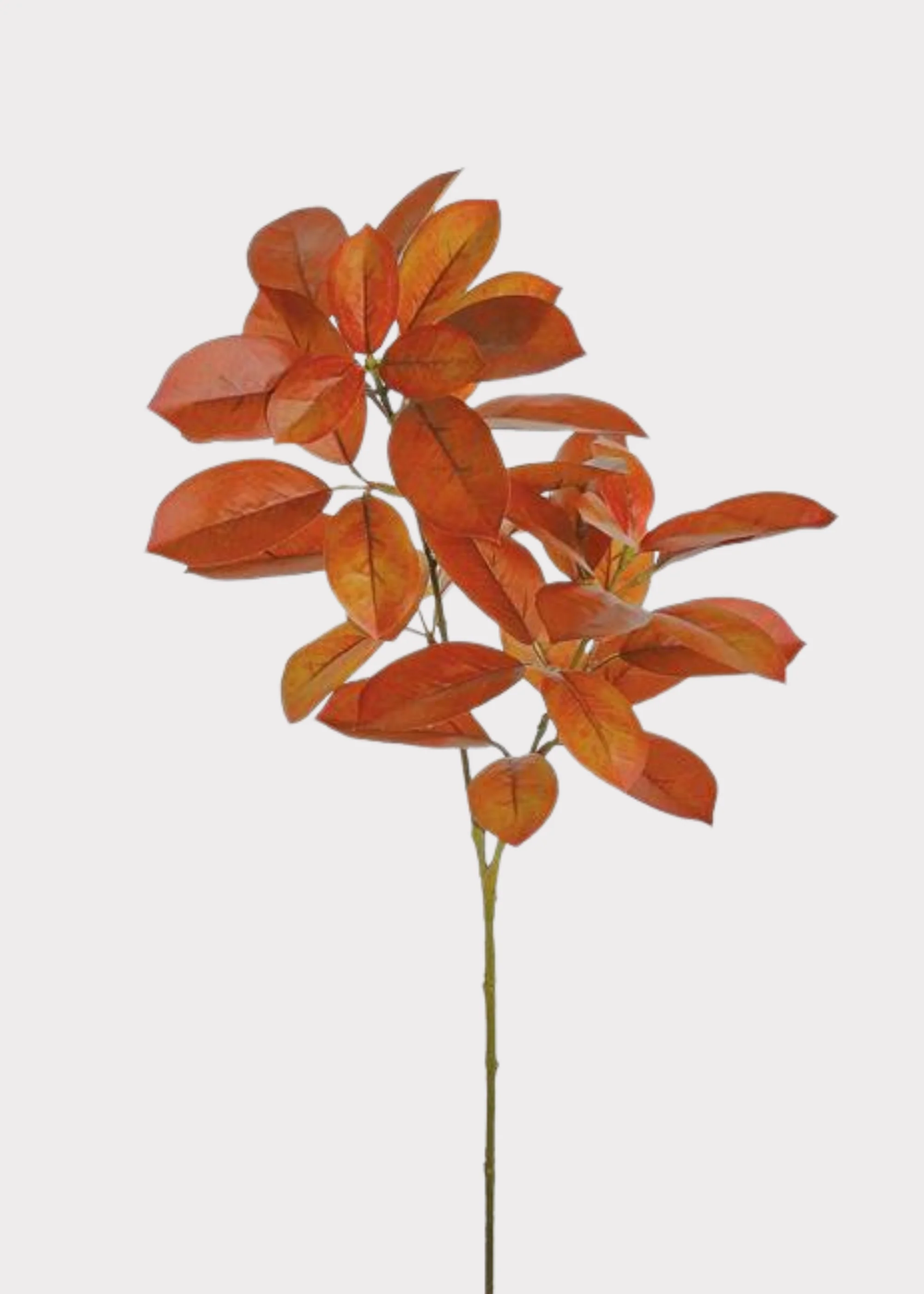 Burnt Orange and Burgundy Fake Fall Citrus Leaf Branch - 29.5"