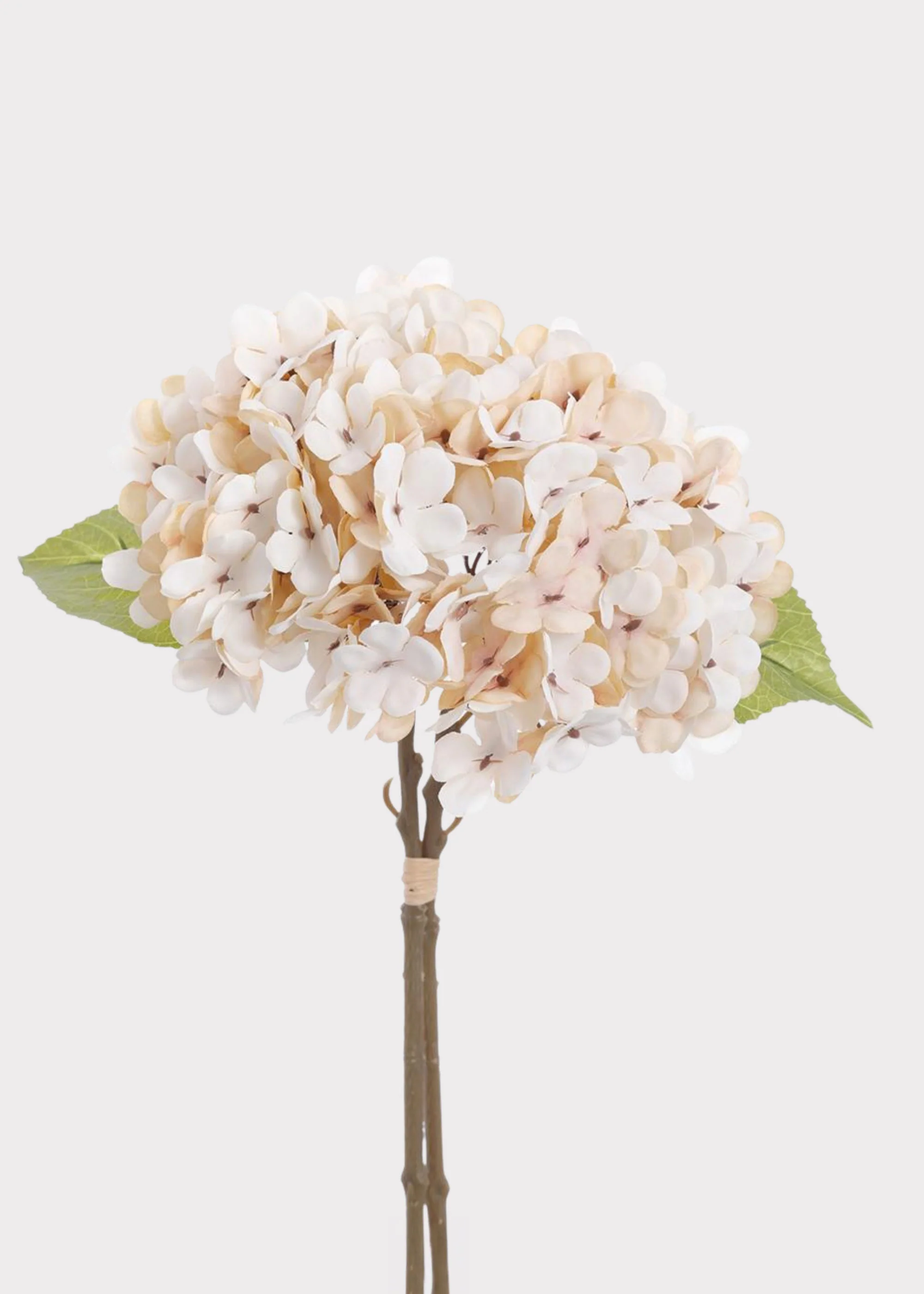 Cream Artificial Hydrangea Flower Bundle  - 13.5"