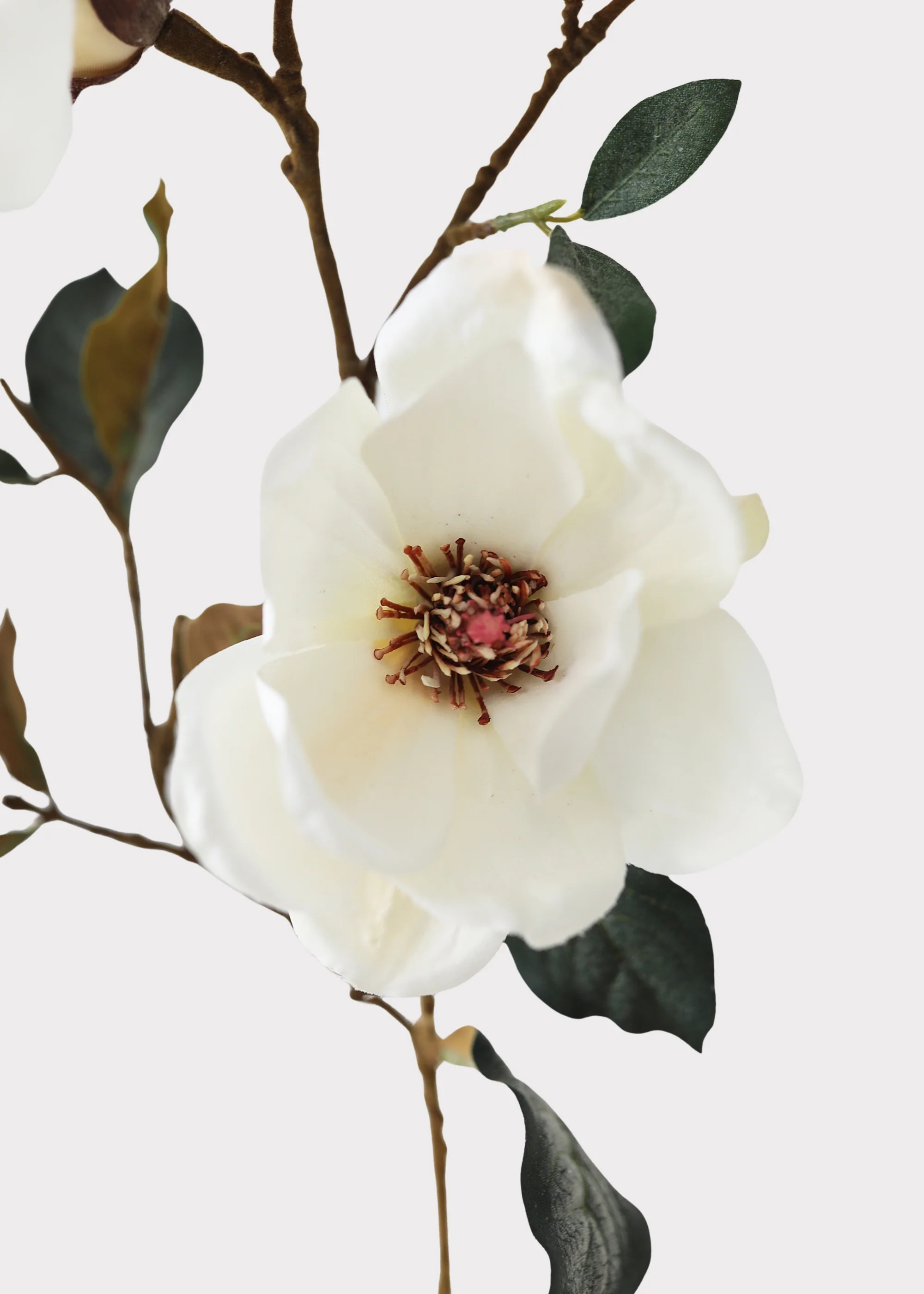 SAVE- Cream Magnolia Fake Flower Branch - 35" - Image 4