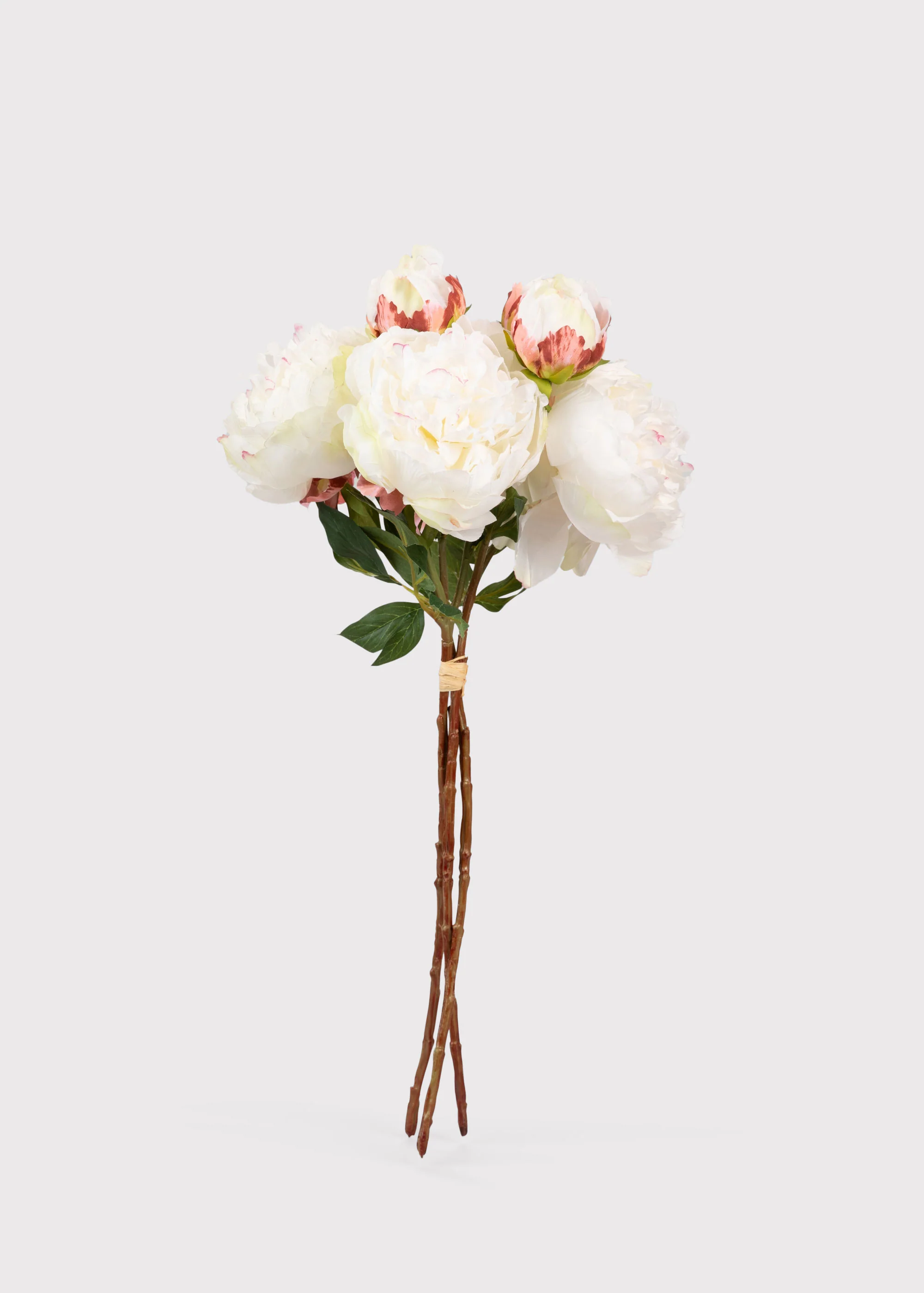 Cream Peony Faux Flower Bundle of Peonies - 21" - Image 3