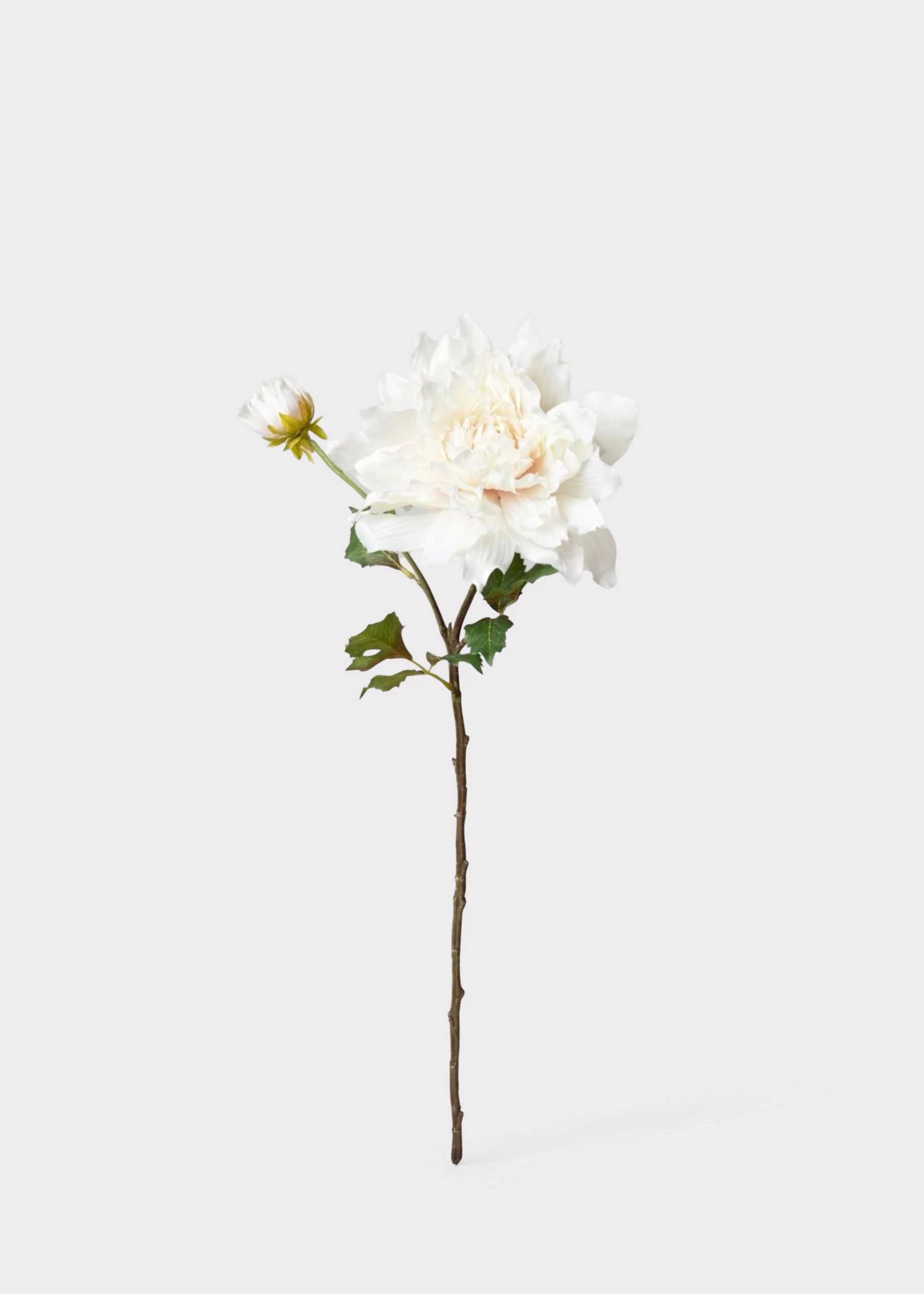 Large Cream White Artificial Dahlia Flower - 8" Bloom - Image 3
