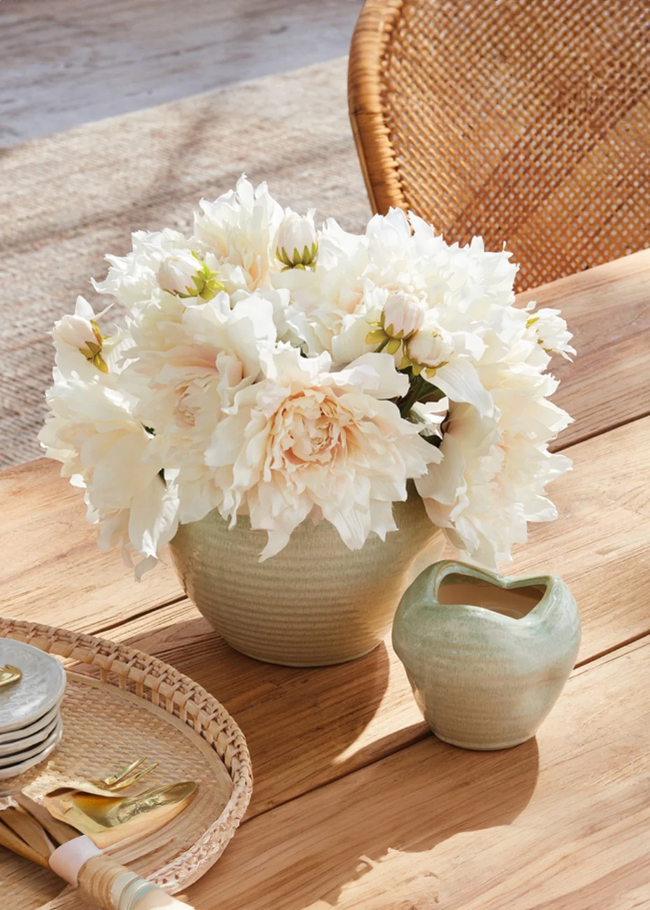 Large Cream White Artificial Dahlia Flower - 8" Bloom - Image 5