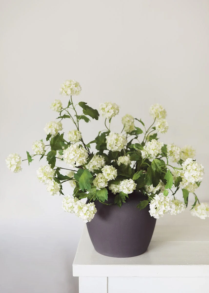 SAVE - Cream White Artificial Snowball Flowers - 24" - Image 5