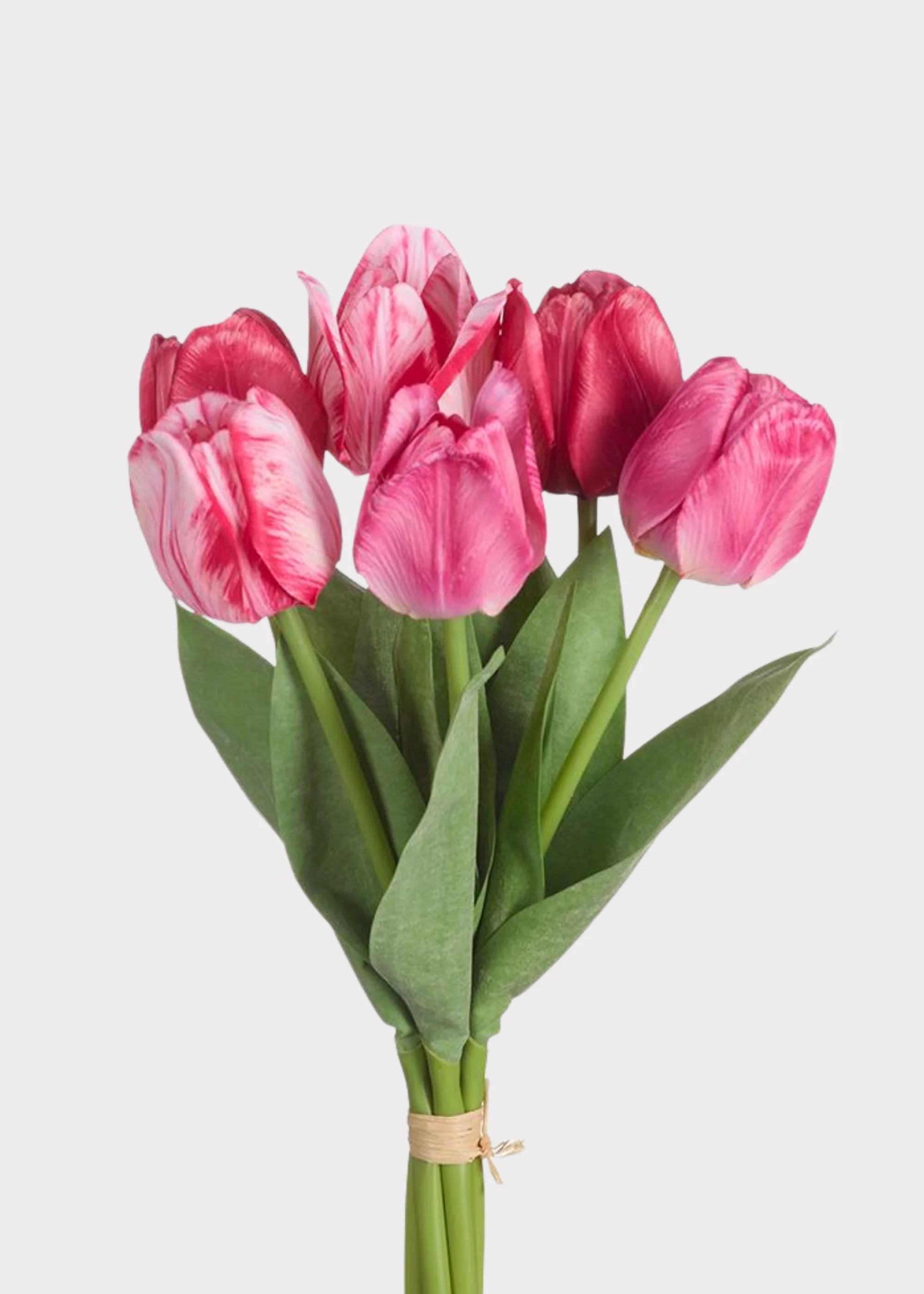 Dark Pink Fake Tulip Flower Bundle of 6 - 19"