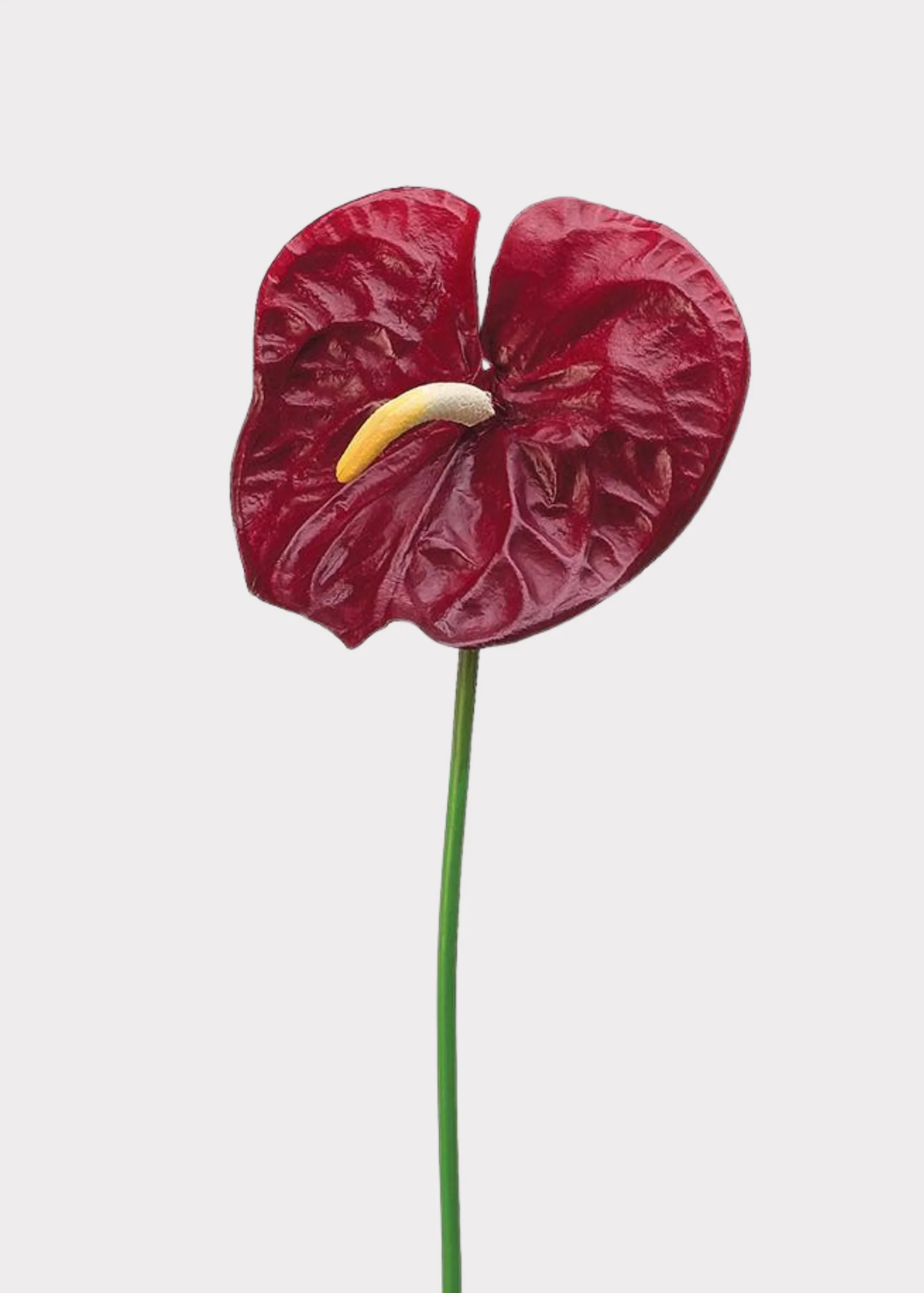 Dark Red Artificial Anthurium Tropical Flower - 27"