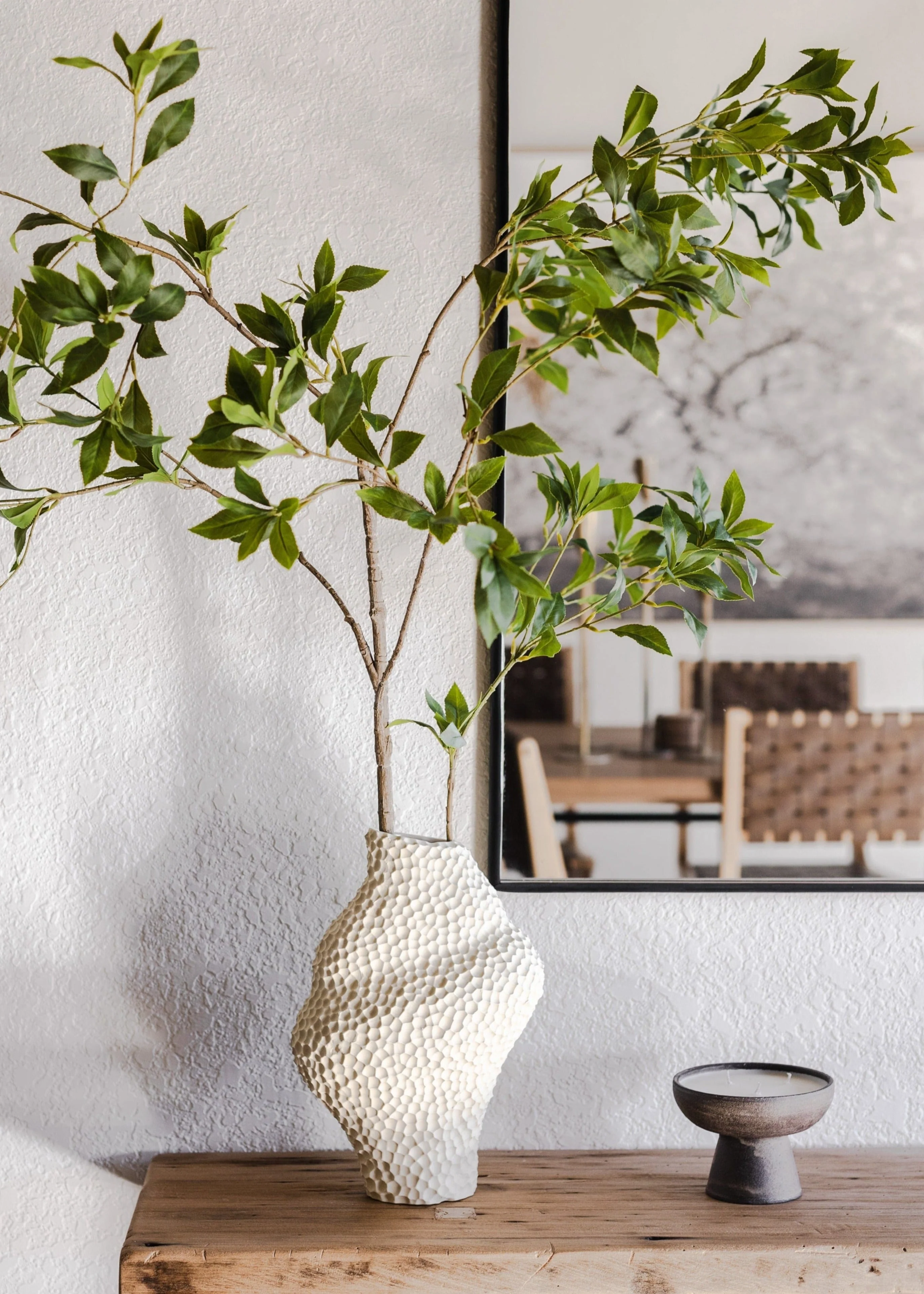 Deluxe Tall Japonica Fake Leaf Branch - 59" - Image 3