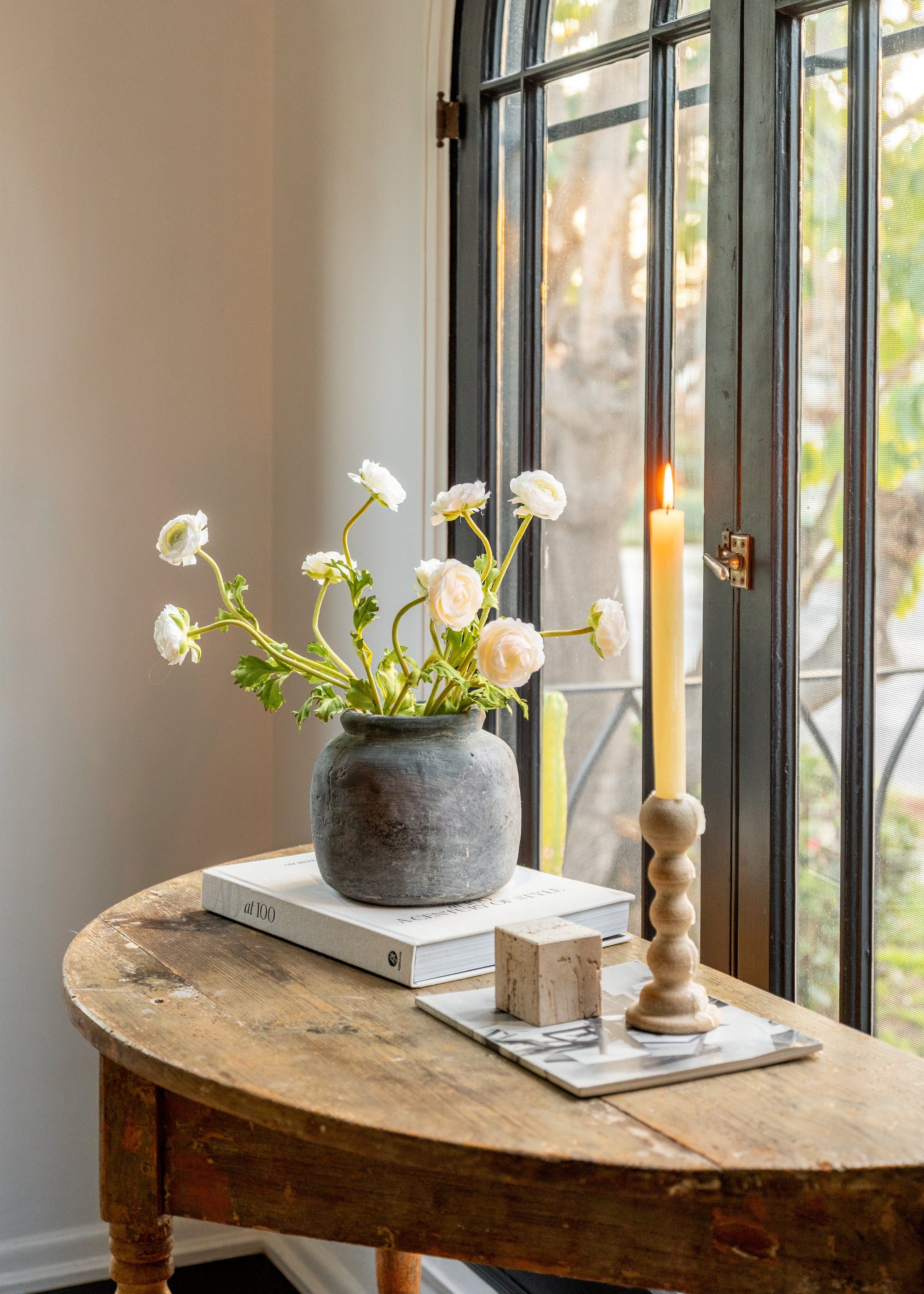 Distressed Rustic Concrete Vase - 7" - Image 3