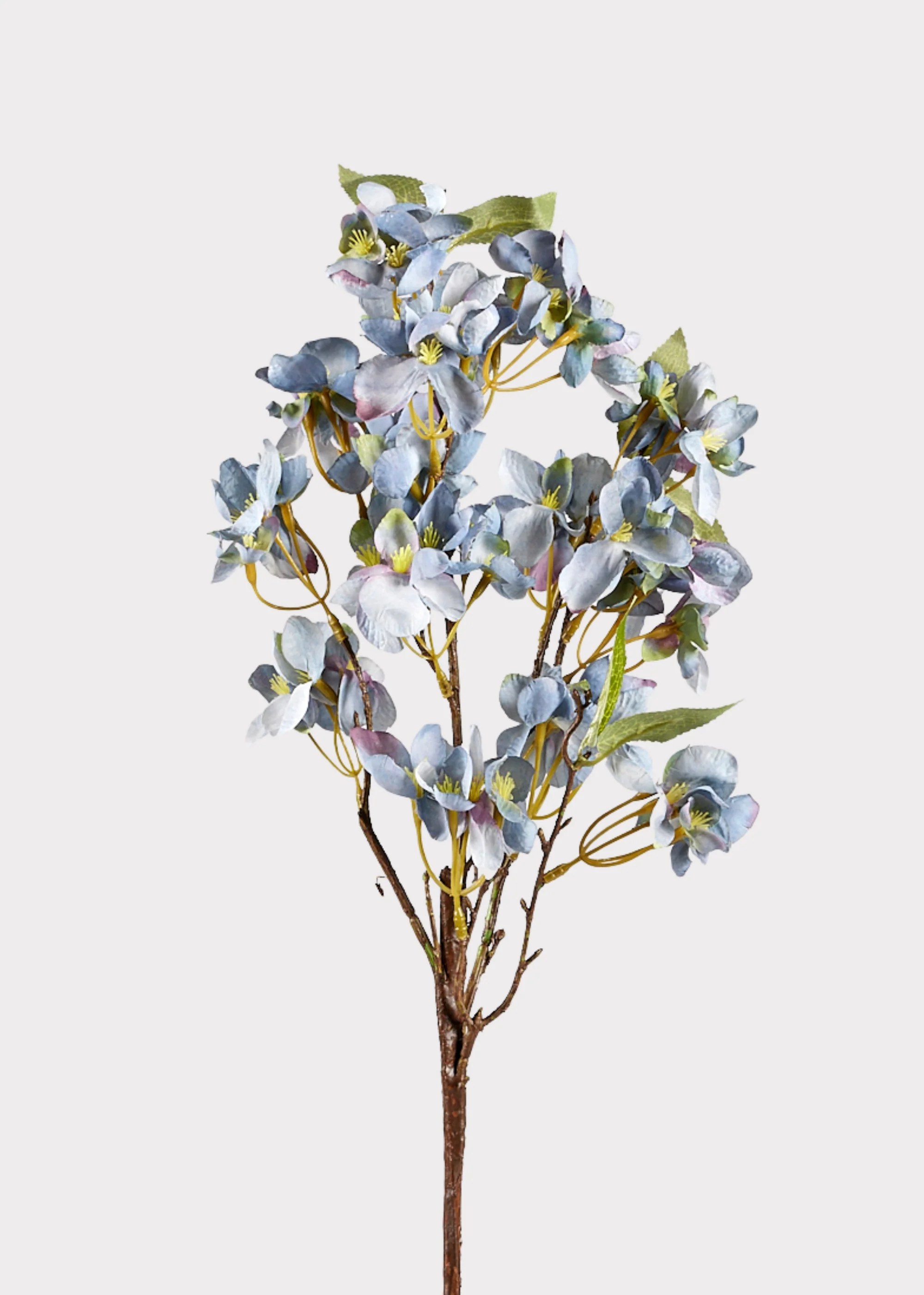 Dried Look Apple Blossom Fake Blooming Branch in Blue - 25"