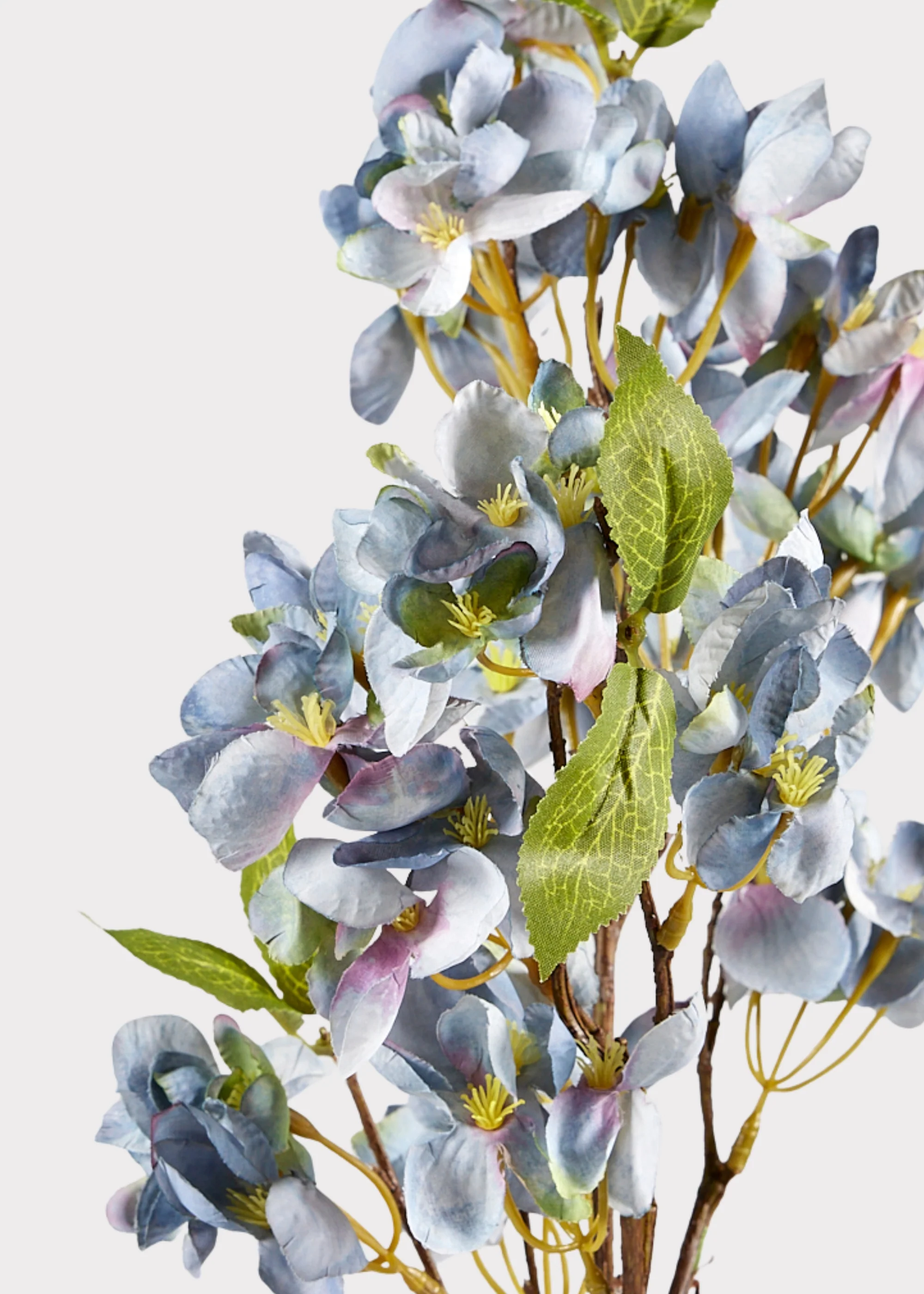 Dried Look Apple Blossom Fake Blooming Branch in Blue - 25" - Image 2