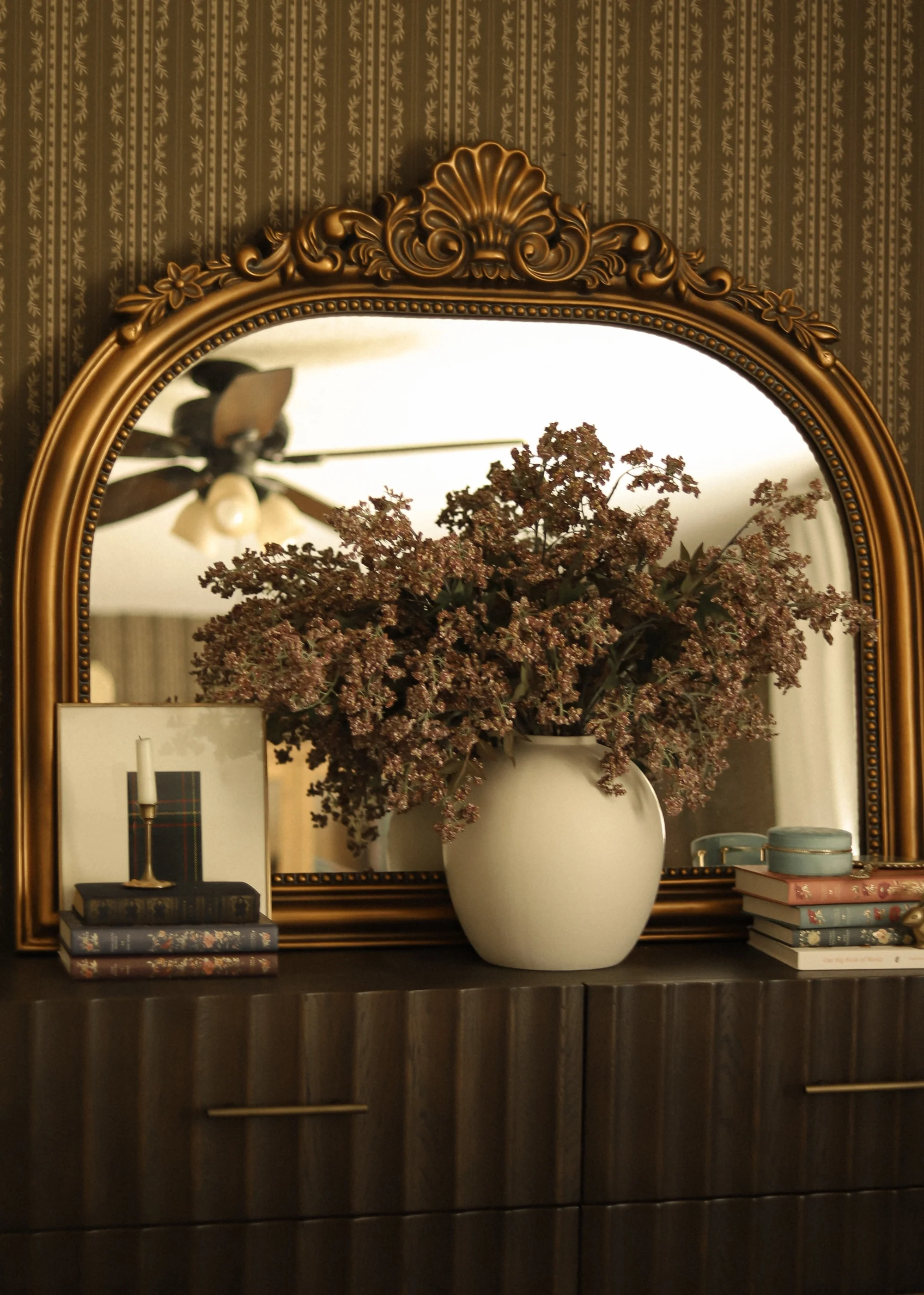 Dusty Mauve Fake Wild Plum Berry Branch - 43" - Image 5