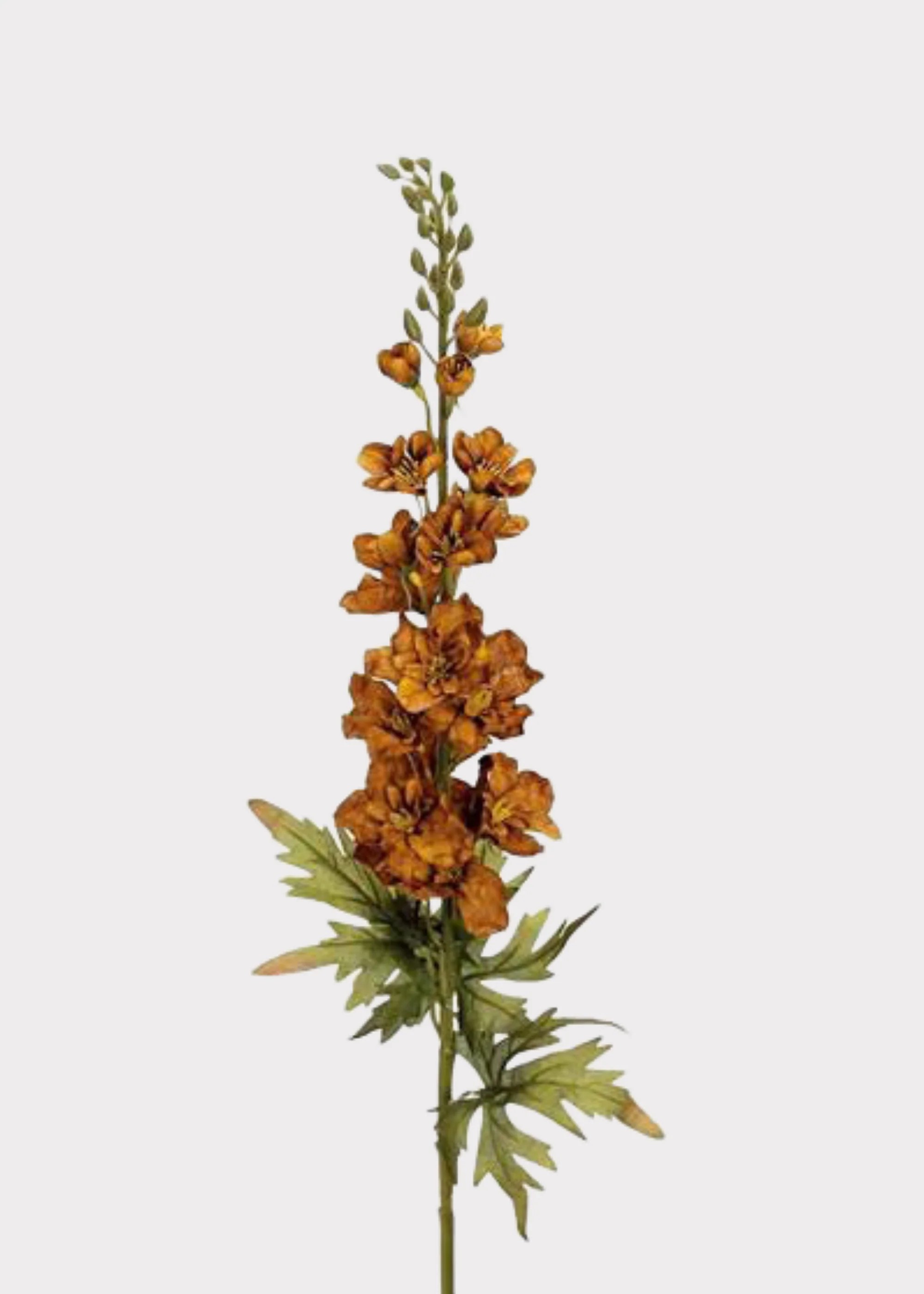 Earthy Brown Fake Delphinium Wildflower Branch - 38"