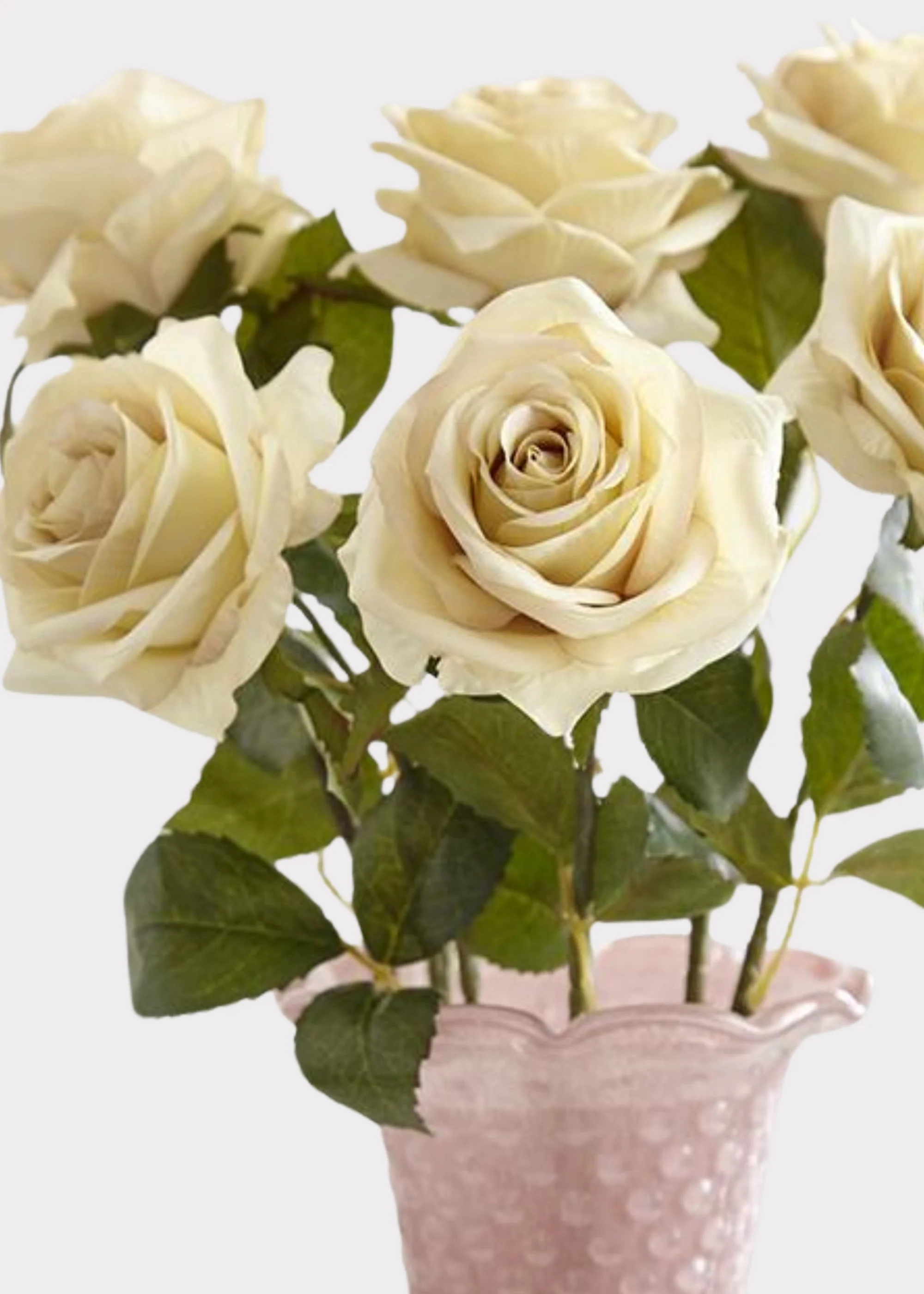 Cream Fake Rose - 21.5" - Image 2