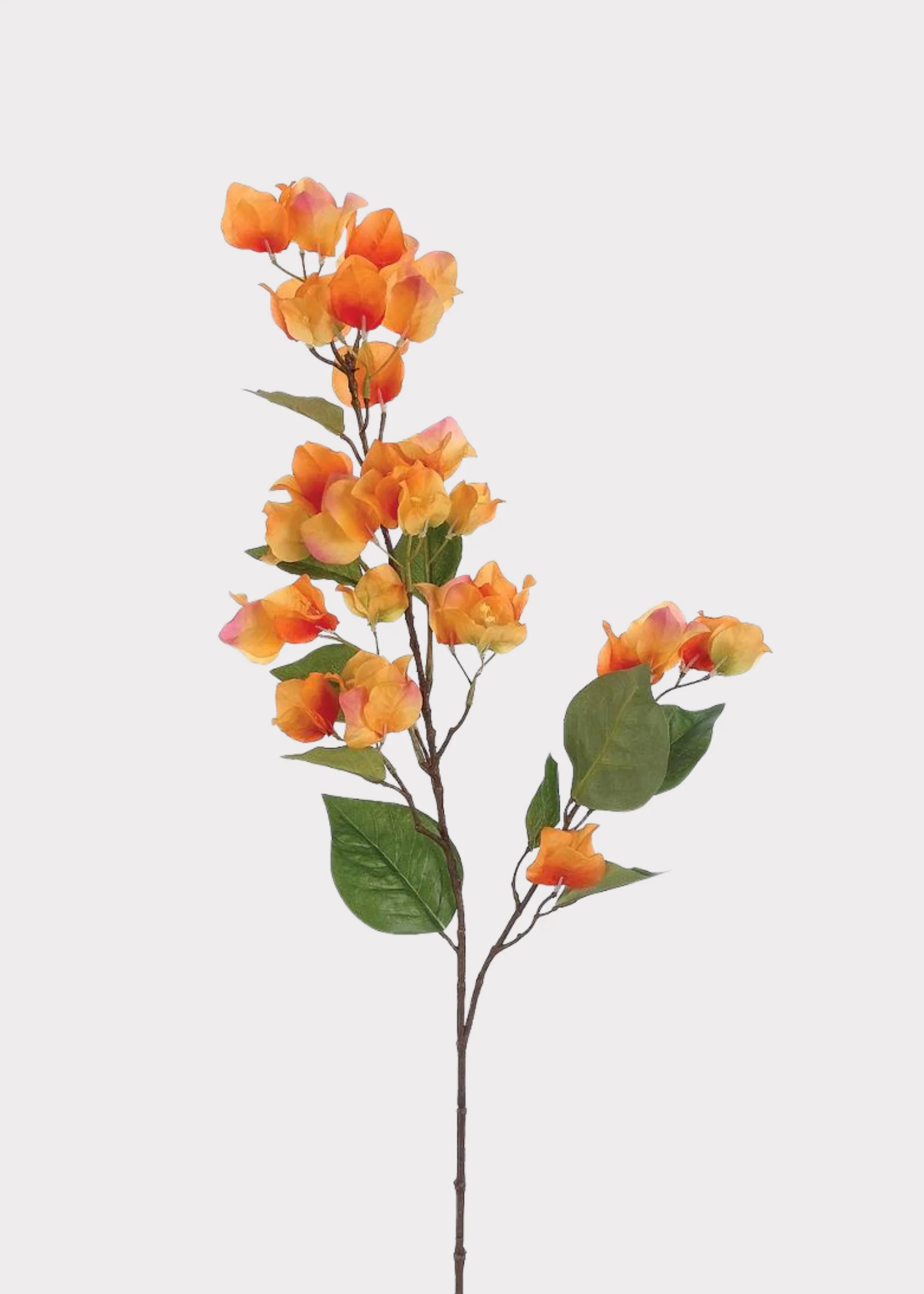Fake Bougainvillea Flower Branch in Orange and Pink - 34"