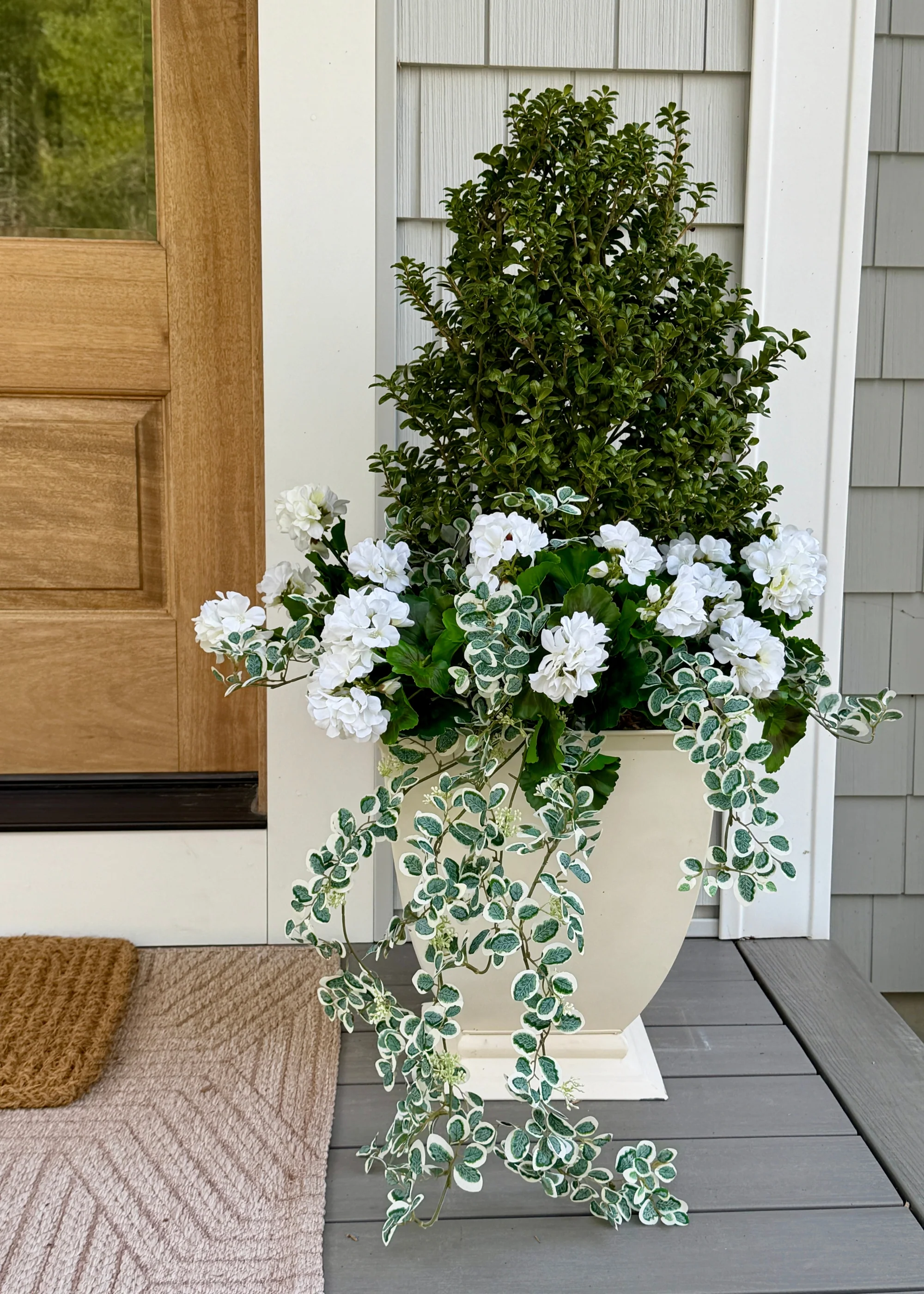 Fake Button Leaf Hanging Plant - 35" - Image 3
