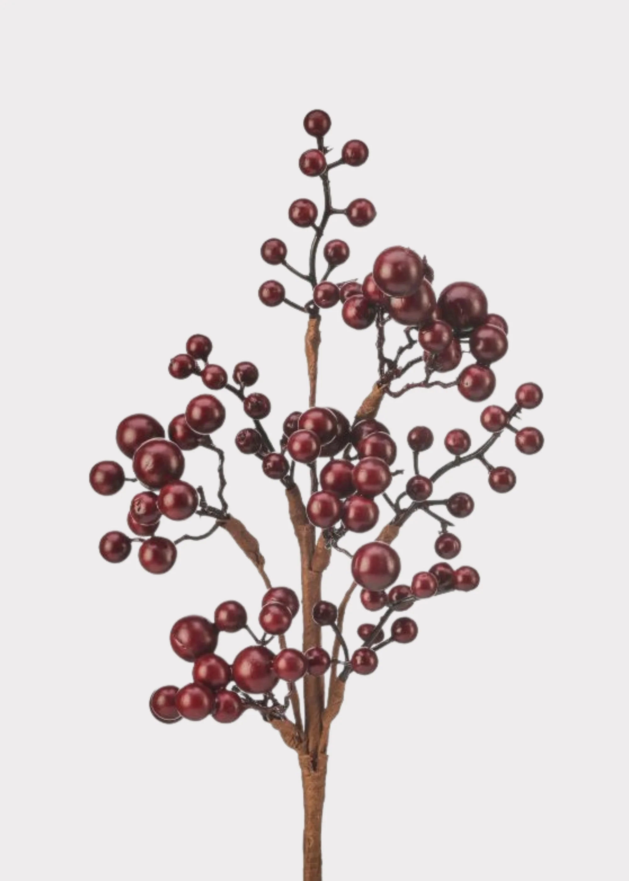 Fake Holiday Berries Water Resistant Berry Pick in Burgundy - 16"