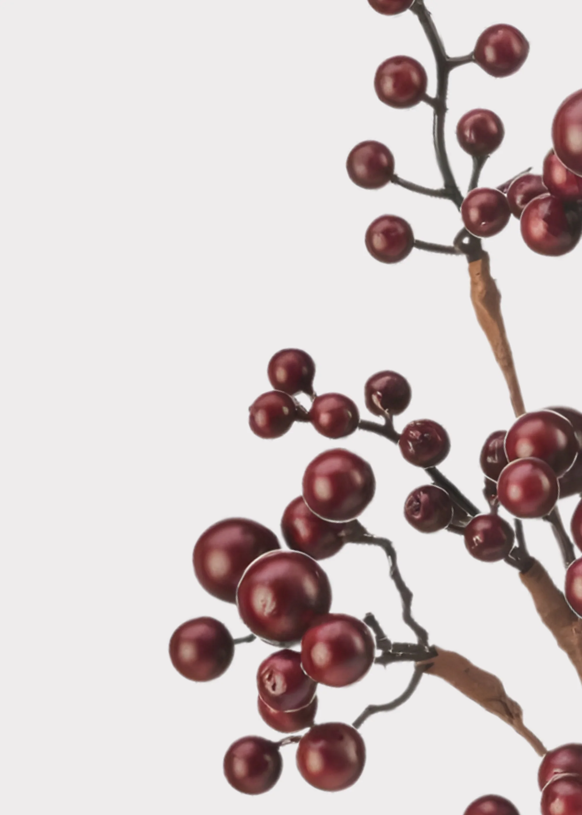 Fake Holiday Berries Water Resistant Berry Pick in Burgundy - 16" - Image 2