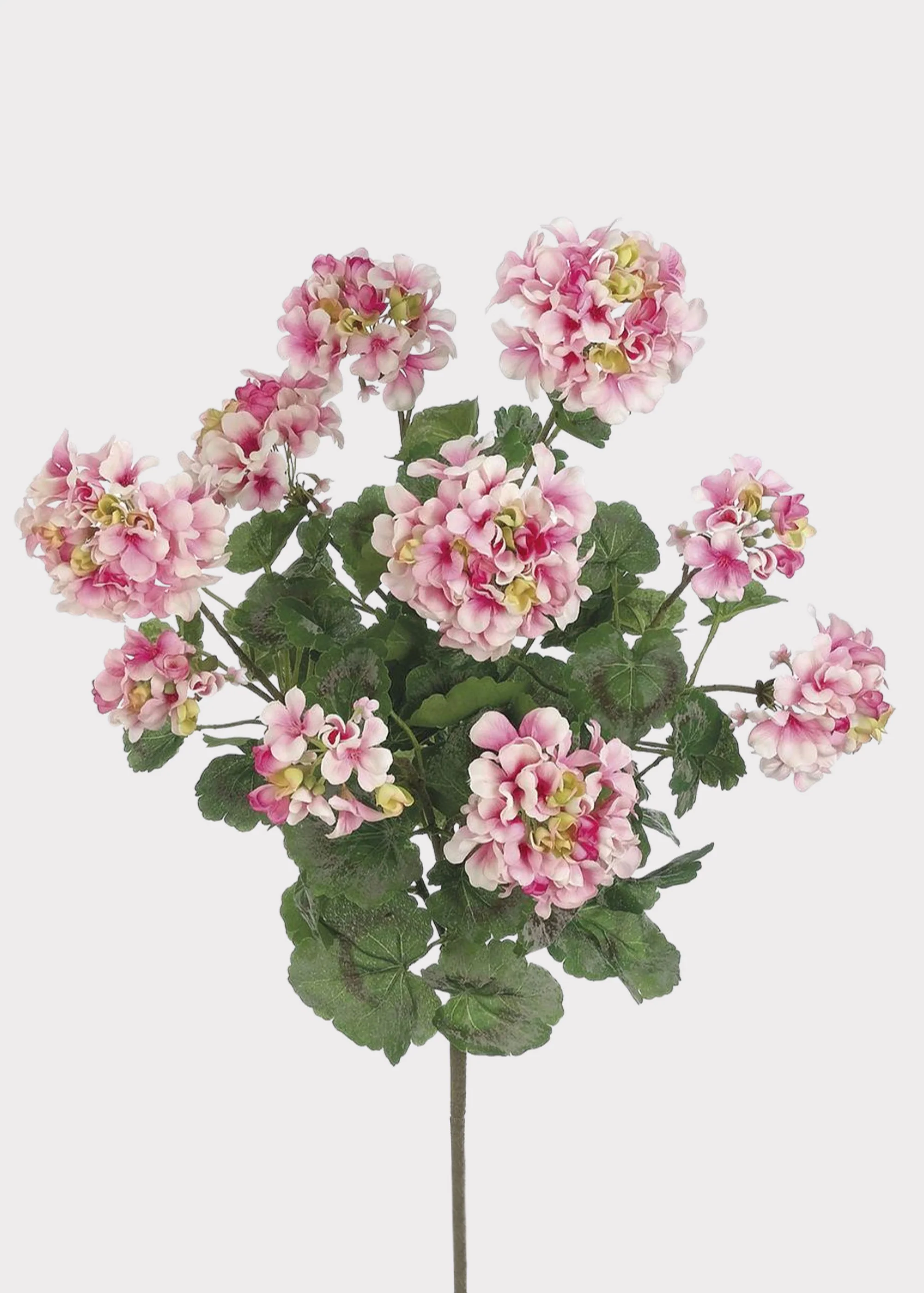 Fake Indoor/Outdoor Pink Geranium Water Resistant Bush - 24"