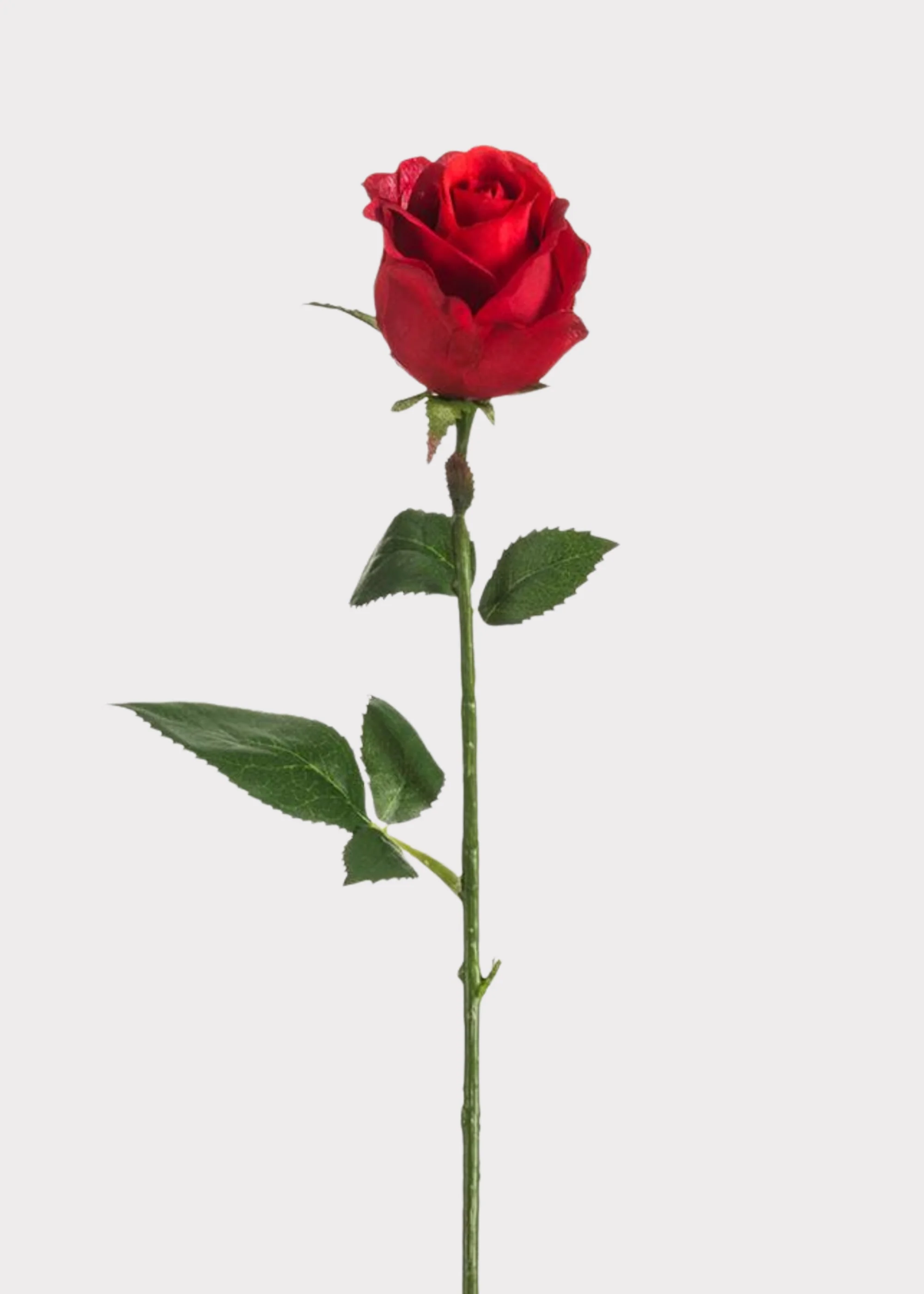 Fake Rose Bud Flower in Red - 17.5"